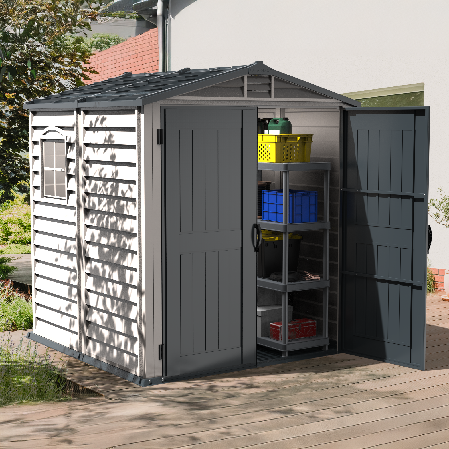 DuraMax 6ft x6ft Storemate Plus Plastic Vinyl Shed with Molded Floor 30425