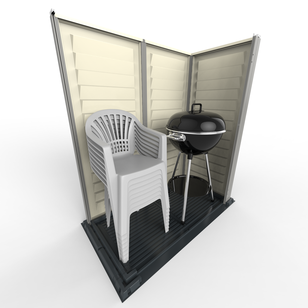 Duramax YardMate Plus Pent 5 ft. 6 in. x 3 ft. Gray Plastic Vinyl Storage Shed with Molded Floor 05325