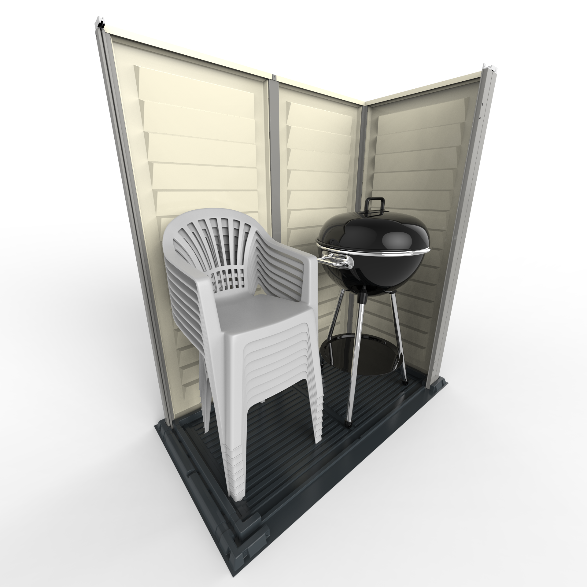 Duramax YardMate Plus Pent 5 ft. 6 in. x 3 ft. Gray Plastic Vinyl Storage Shed with Molded Floor 05325