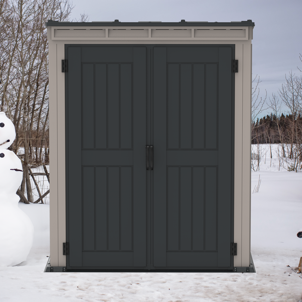 Duramax YardMate Plus Pent 5 ft. 6 in. x 3 ft. Gray Plastic Vinyl Storage Shed with Molded Floor 05325