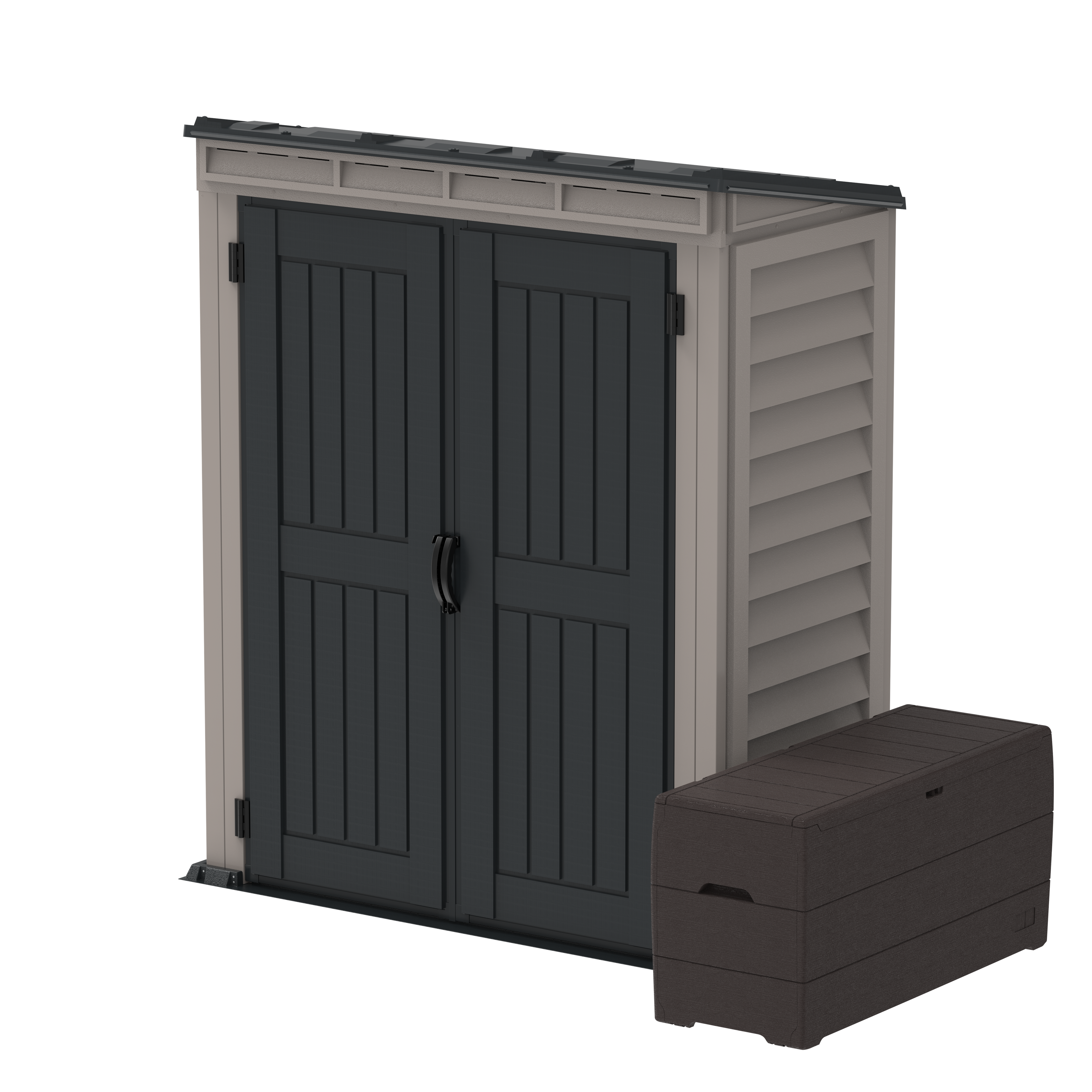 Duramax YardMate Plus Pent 5 ft. 6 in. x 3 ft. Gray Plastic Vinyl Storage Shed with Molded Floor 05325