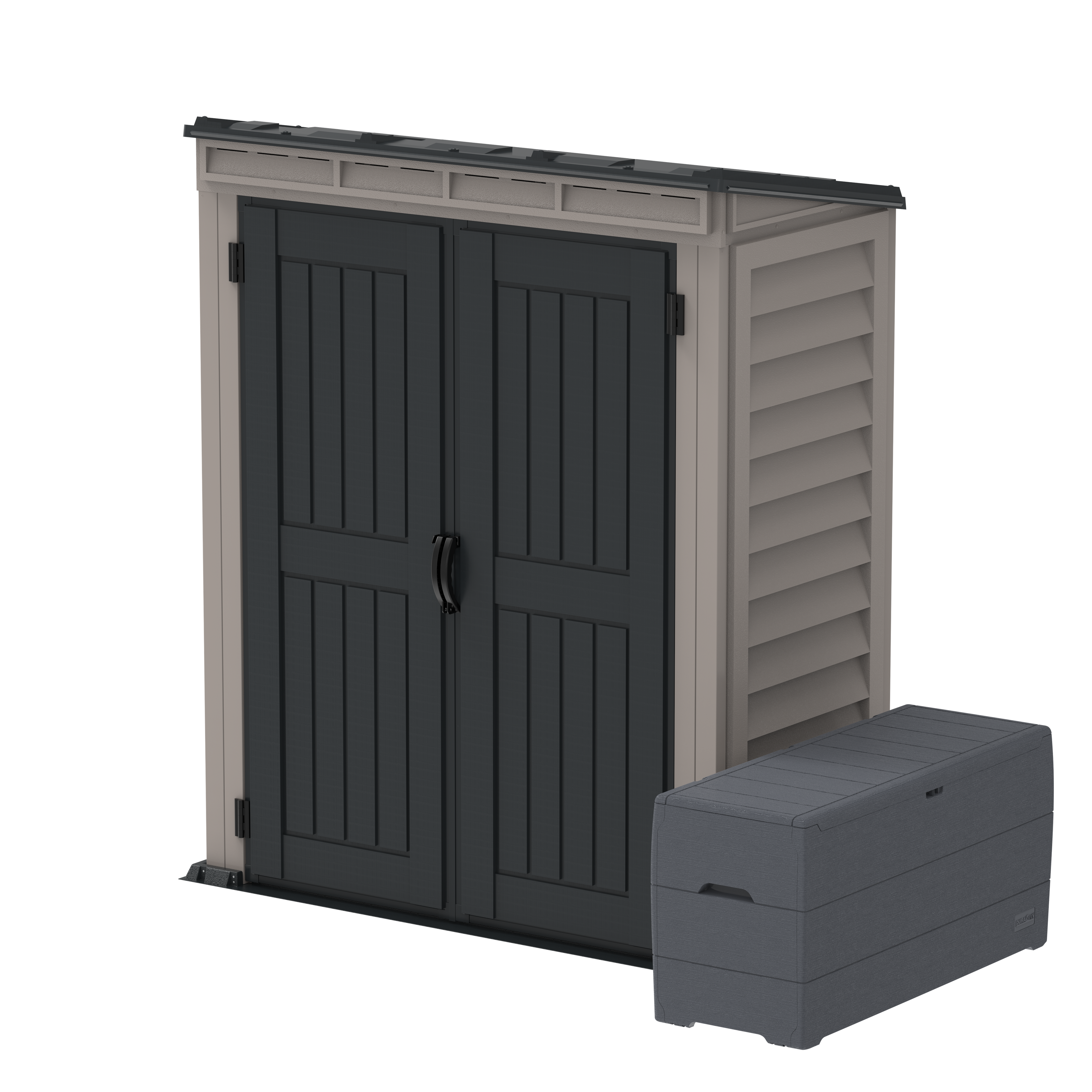 Duramax YardMate Plus Pent 5 ft. 6 in. x 3 ft. Gray Plastic Vinyl Storage Shed with Molded Floor 05325