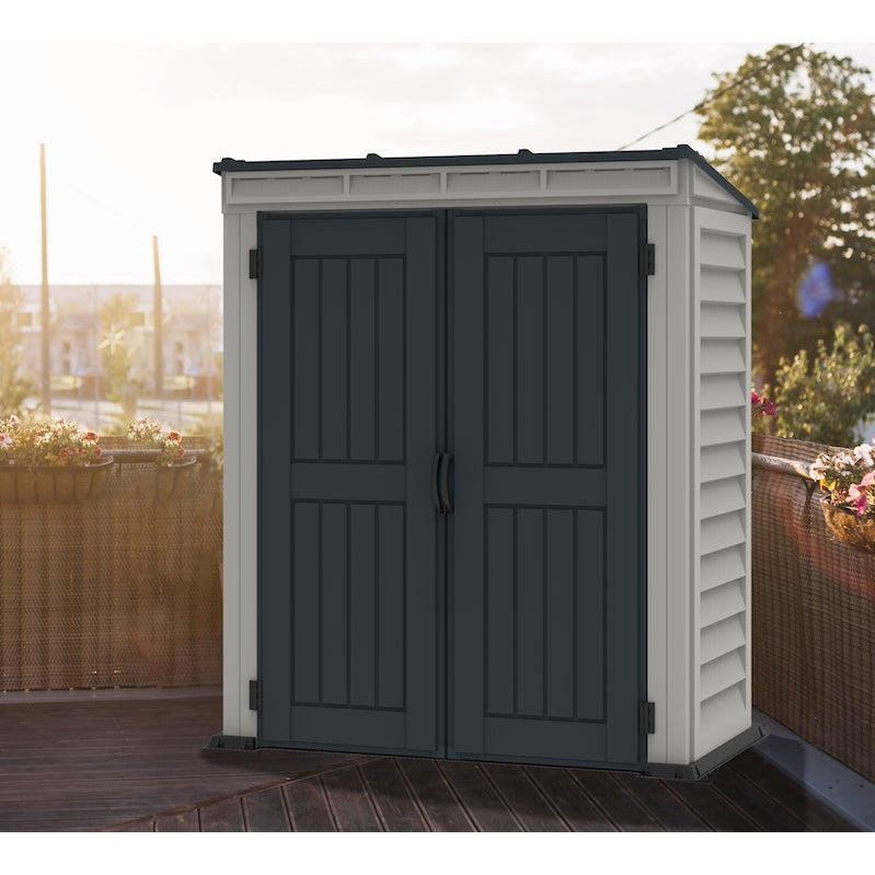 Duramax YardMate Plus Pent 5 ft. 6 in. x 3 ft. Gray Plastic Vinyl Storage Shed with Molded Floor 05325