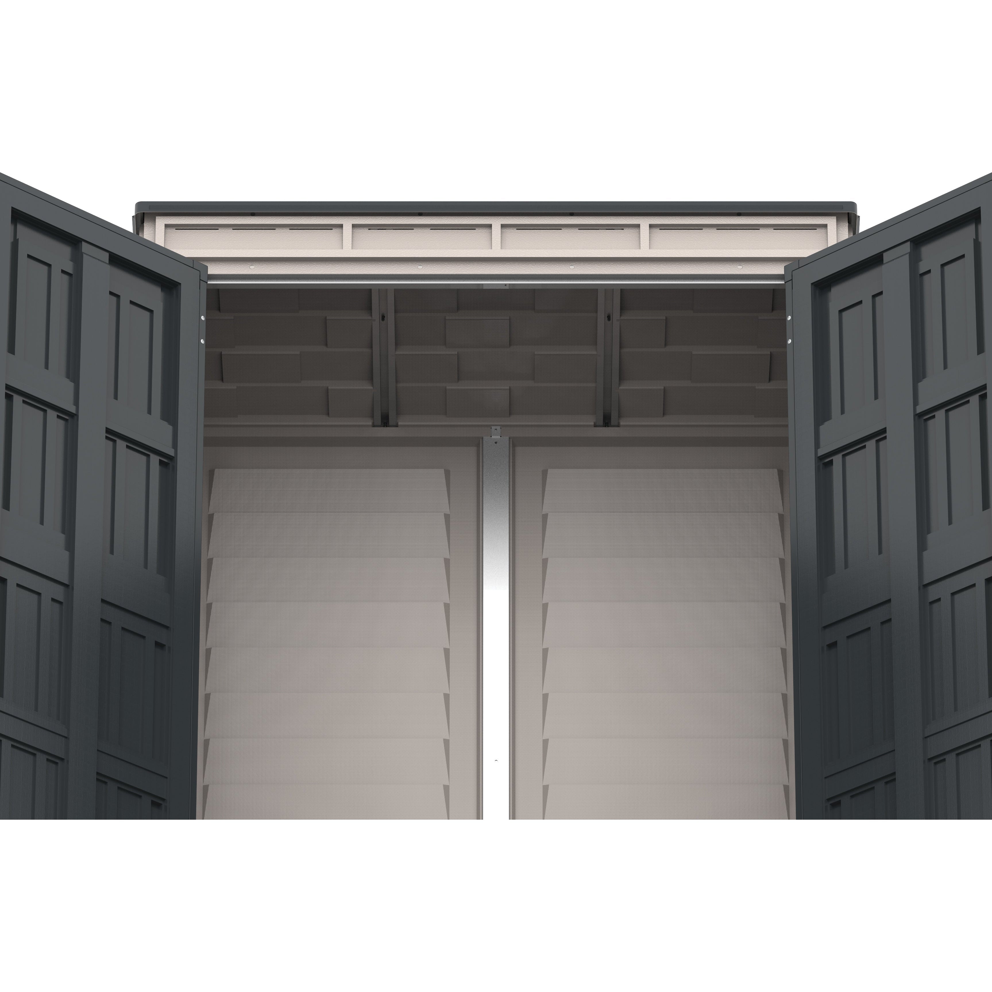Duramax YardMate Plus Pent 5 ft. 6 in. x 3 ft. Gray Plastic Vinyl Storage Shed with Molded Floor 05325