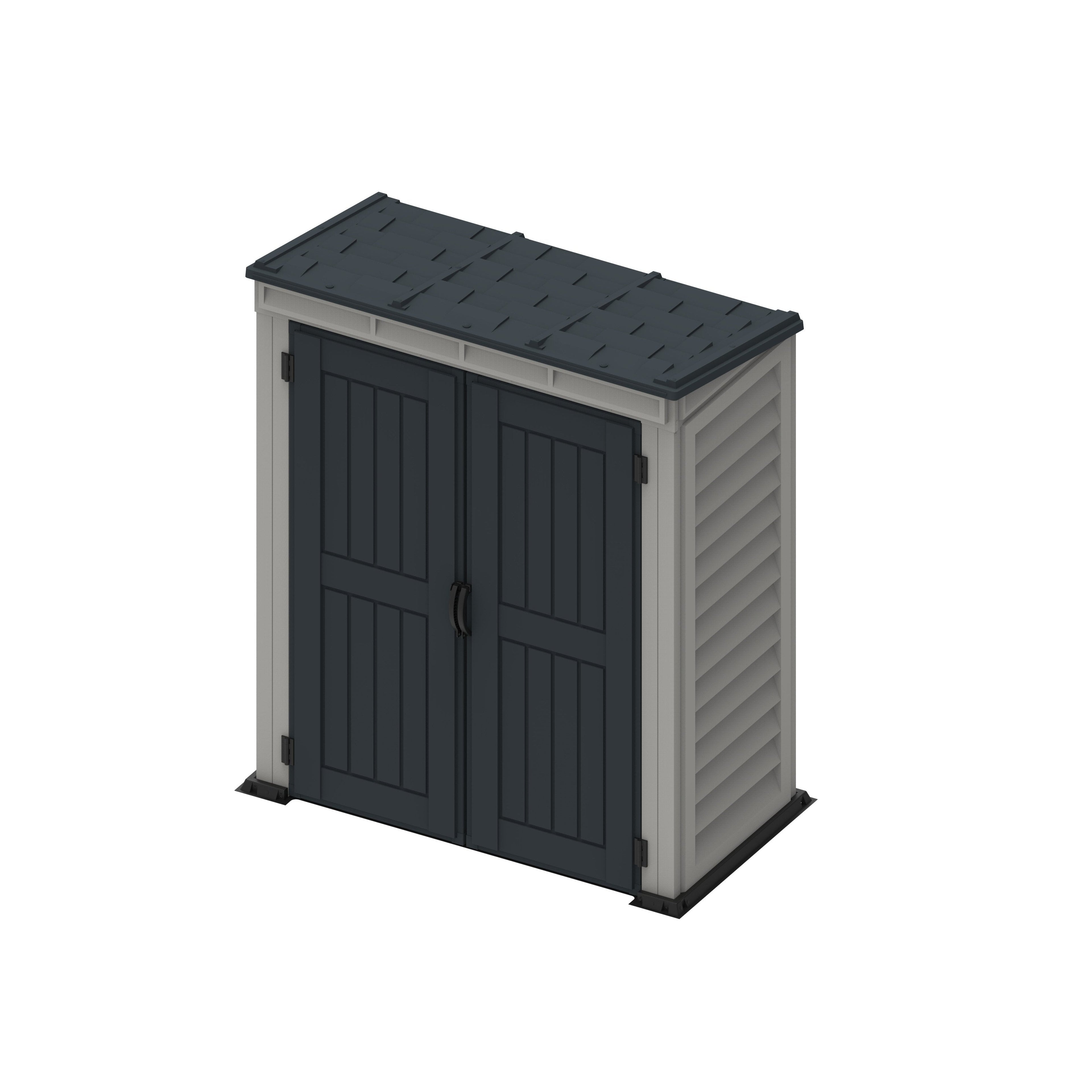 Duramax YardMate Plus Pent 5 ft. 6 in. x 3 ft. Gray Plastic Vinyl Storage Shed with Molded Floor 05325