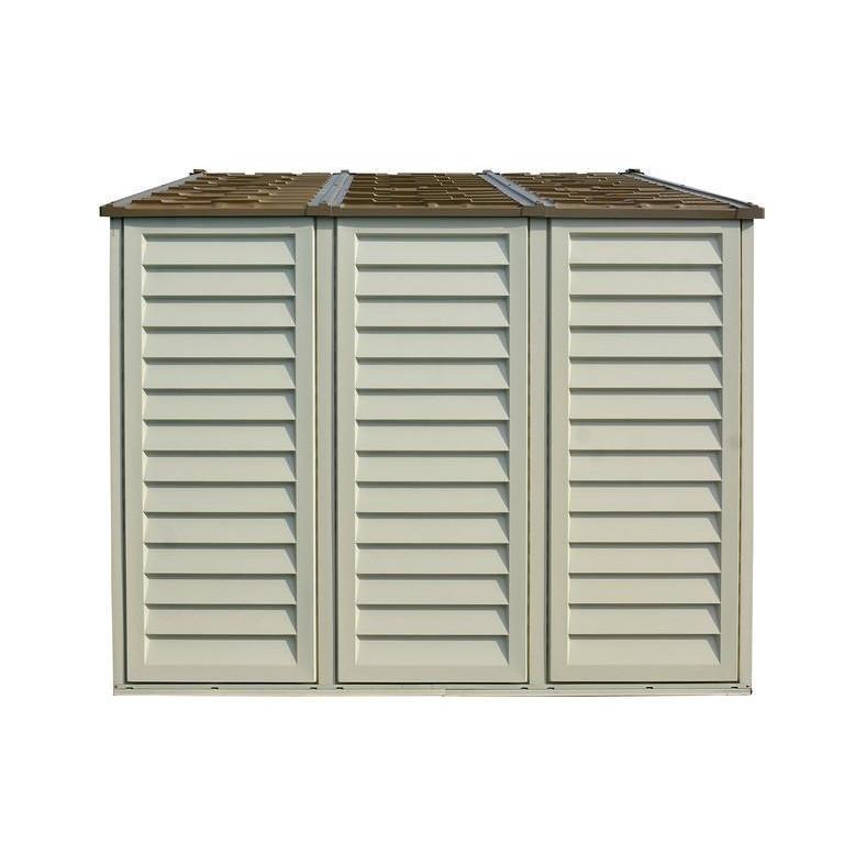 DuraMax 10.5 ft x 8ft Woodbridge Plus Plastic Vinyl Shed w/ Foundation Kit & Window 40214