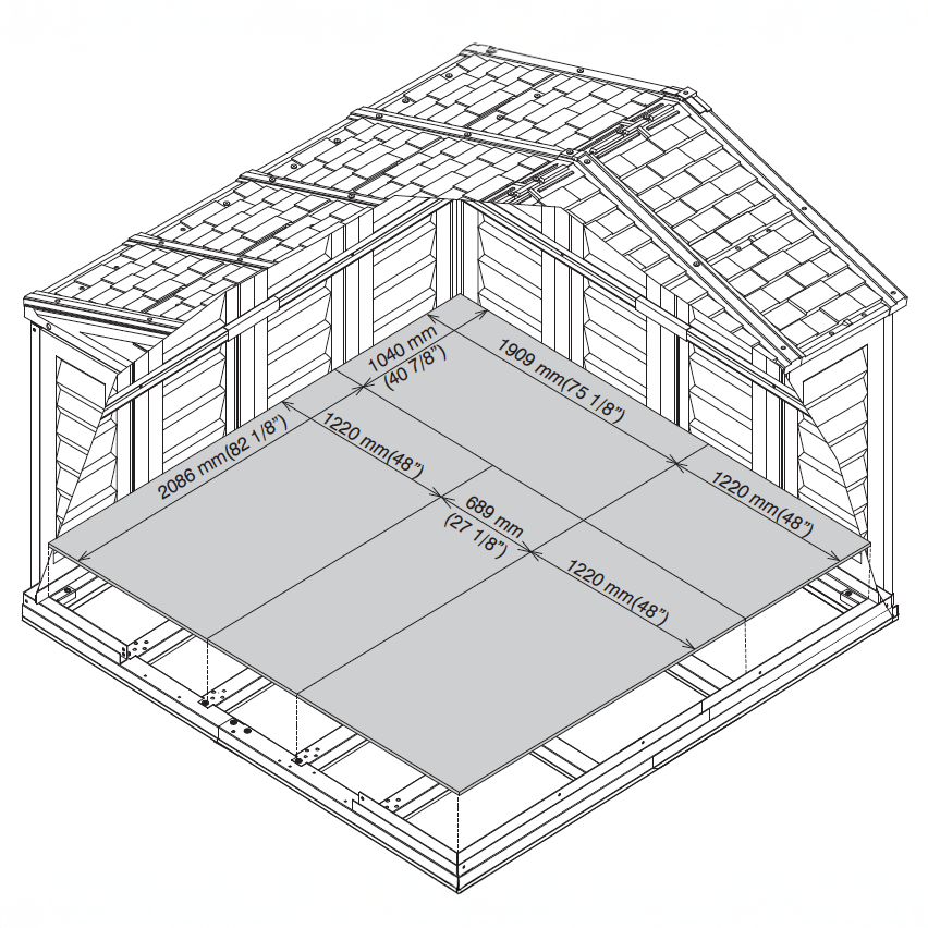 DuraMax 10.5ft x 10.5 ft Woodbridge Plus Plastic Vinyl Shed w/ Foundation Kit & Window 40224