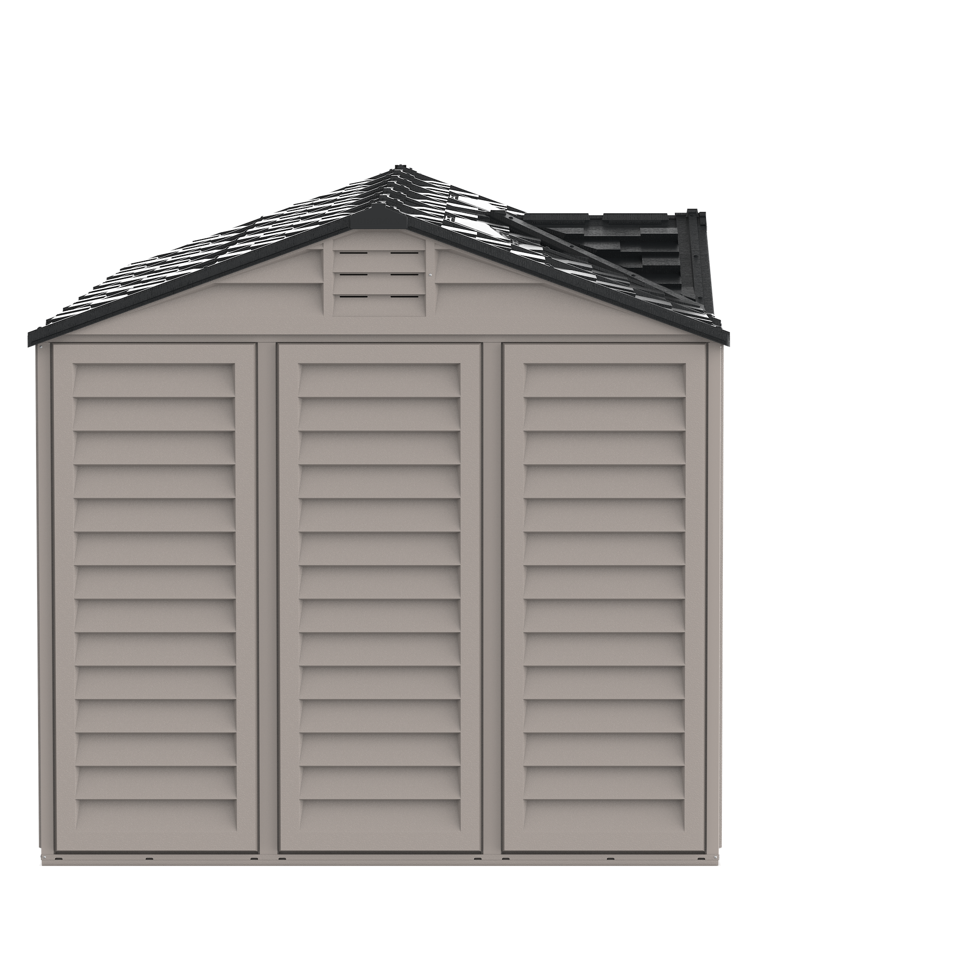 Duramax 15 x 8 Apex Pro Plastic Vinyl Shed with Foundation, 2 Windows and 2 Doors 40216