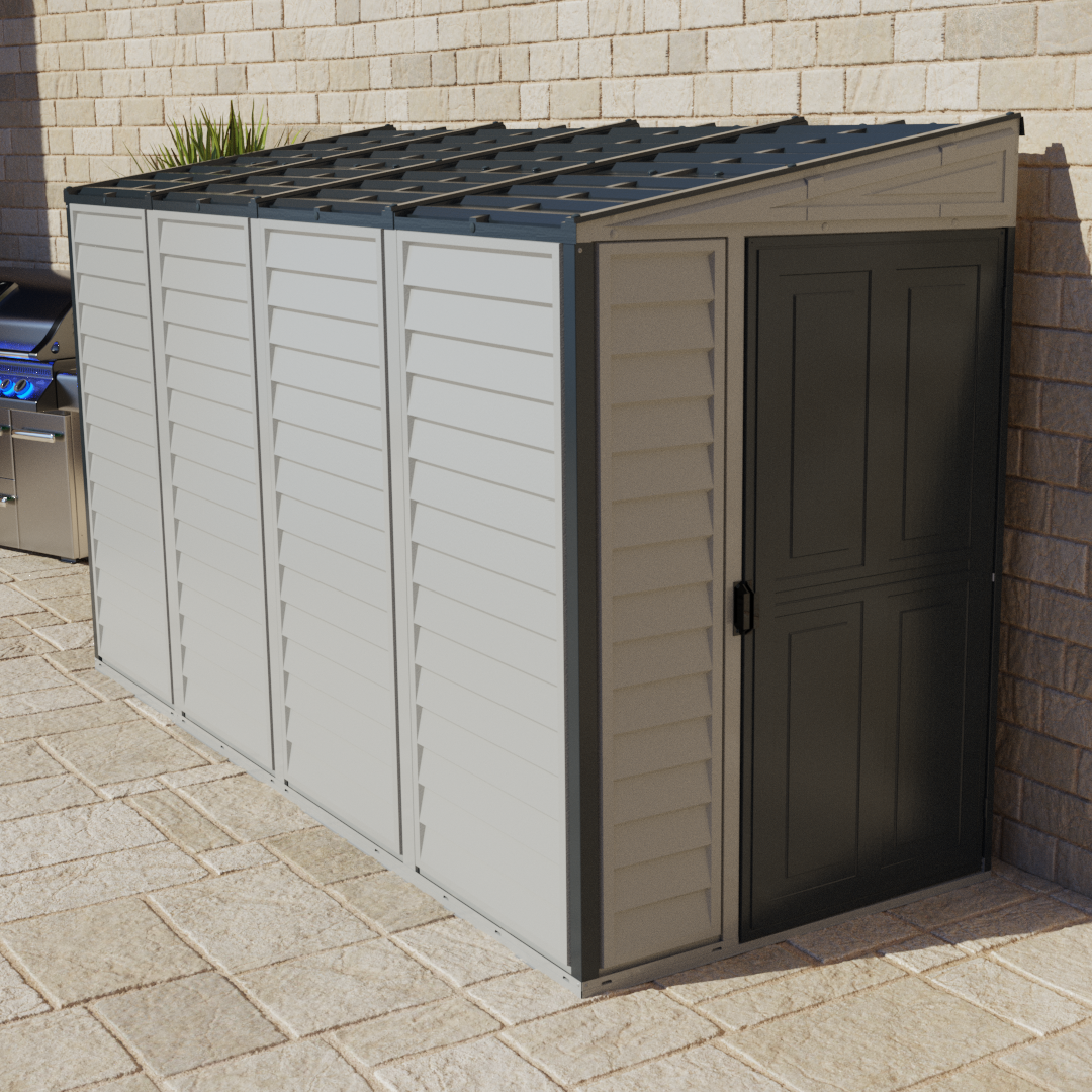 Duramax 4ft x 10ft Sidemate Plus Plastic Vinyl Resin Outdoor Storage Shed With Foundation Kit 36725