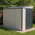 Duramax 4ft x 10ft Sidemate Plus Plastic Vinyl Resin Outdoor Storage Shed With Foundation Kit 36725
