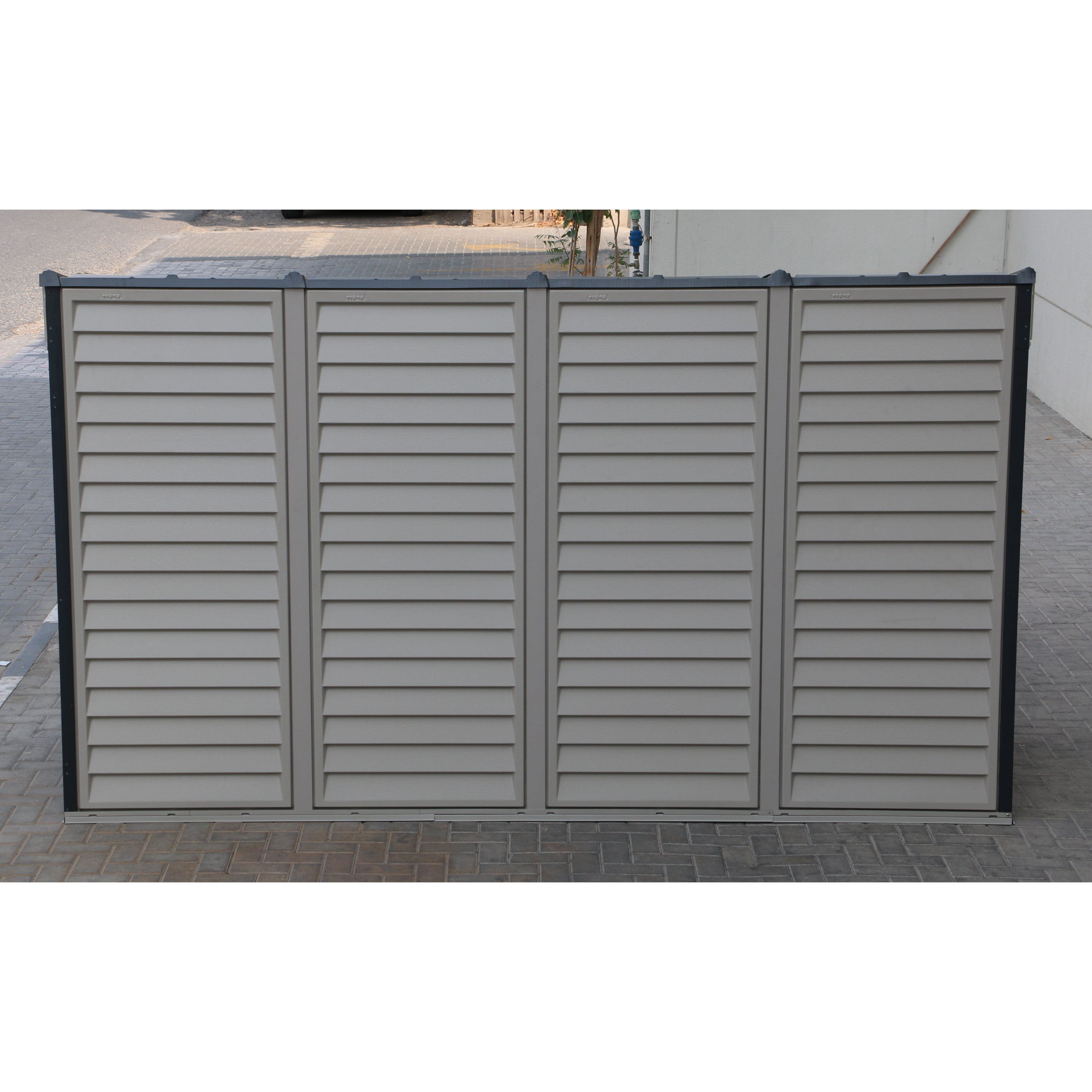 Duramax 4ft x 10ft Sidemate Plus Plastic Vinyl Resin Outdoor Storage Shed With Foundation Kit 36725