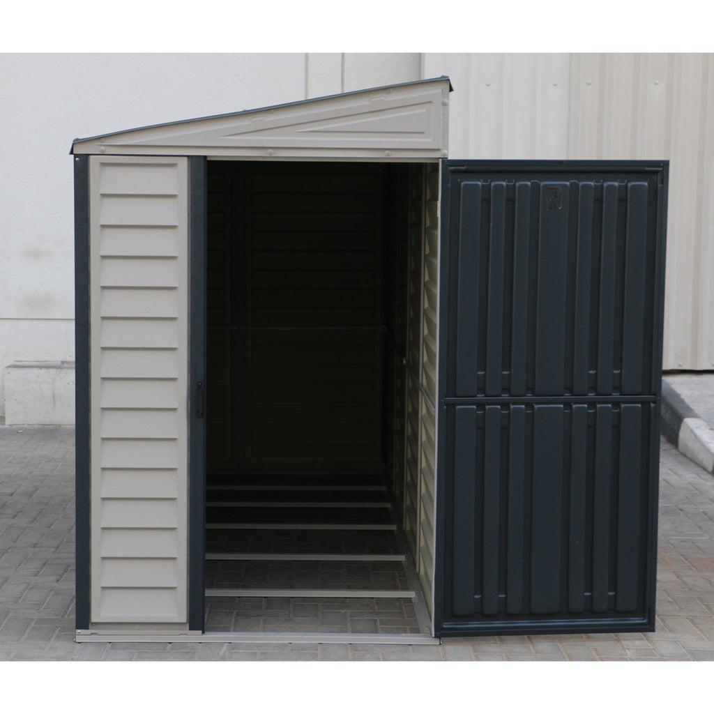 Duramax 4ft x 10ft Sidemate Plus Plastic Vinyl Resin Outdoor Storage Shed With Foundation Kit 36725