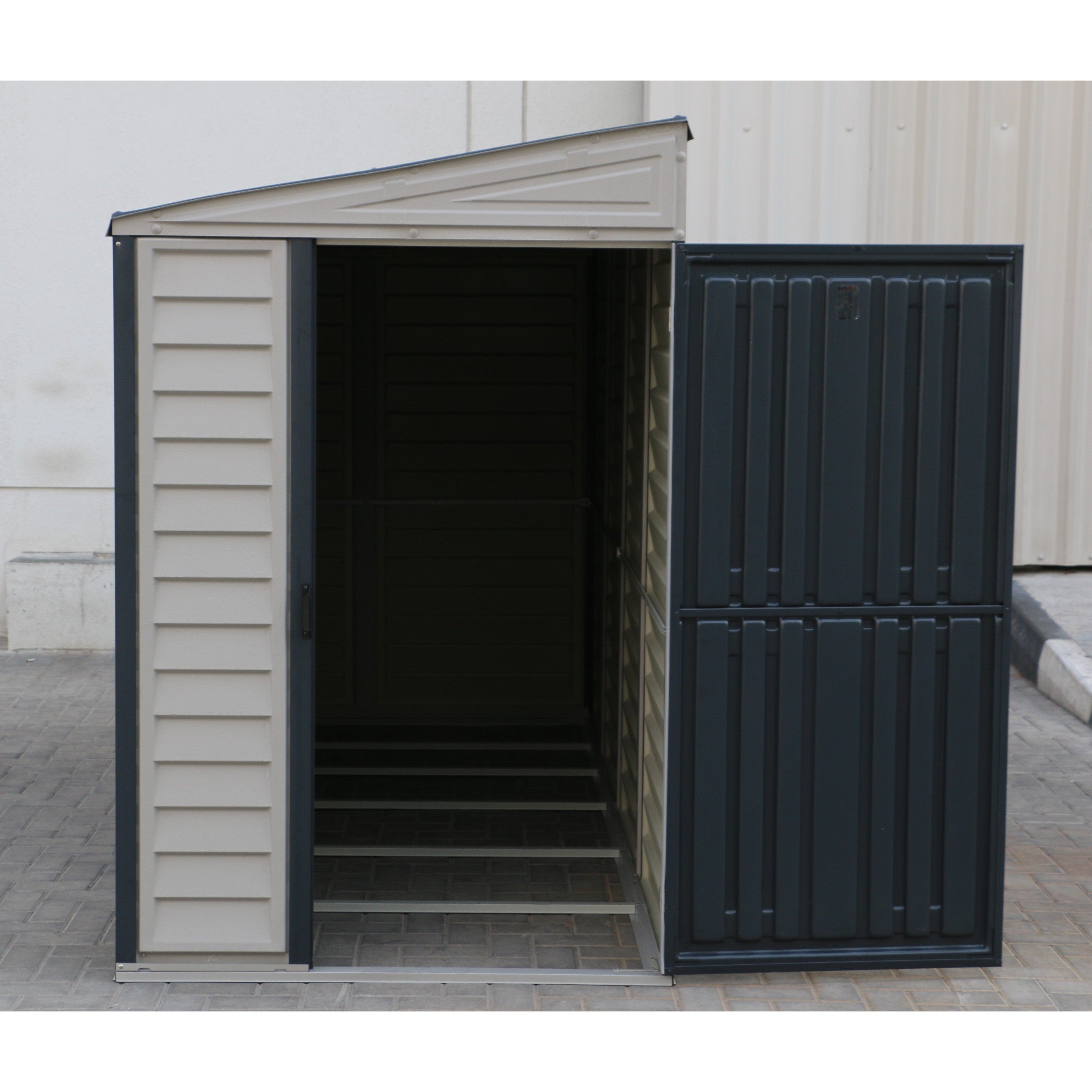 Duramax 4ft x 10ft Sidemate Plus Plastic Vinyl Resin Outdoor Storage Shed With Foundation Kit 36725