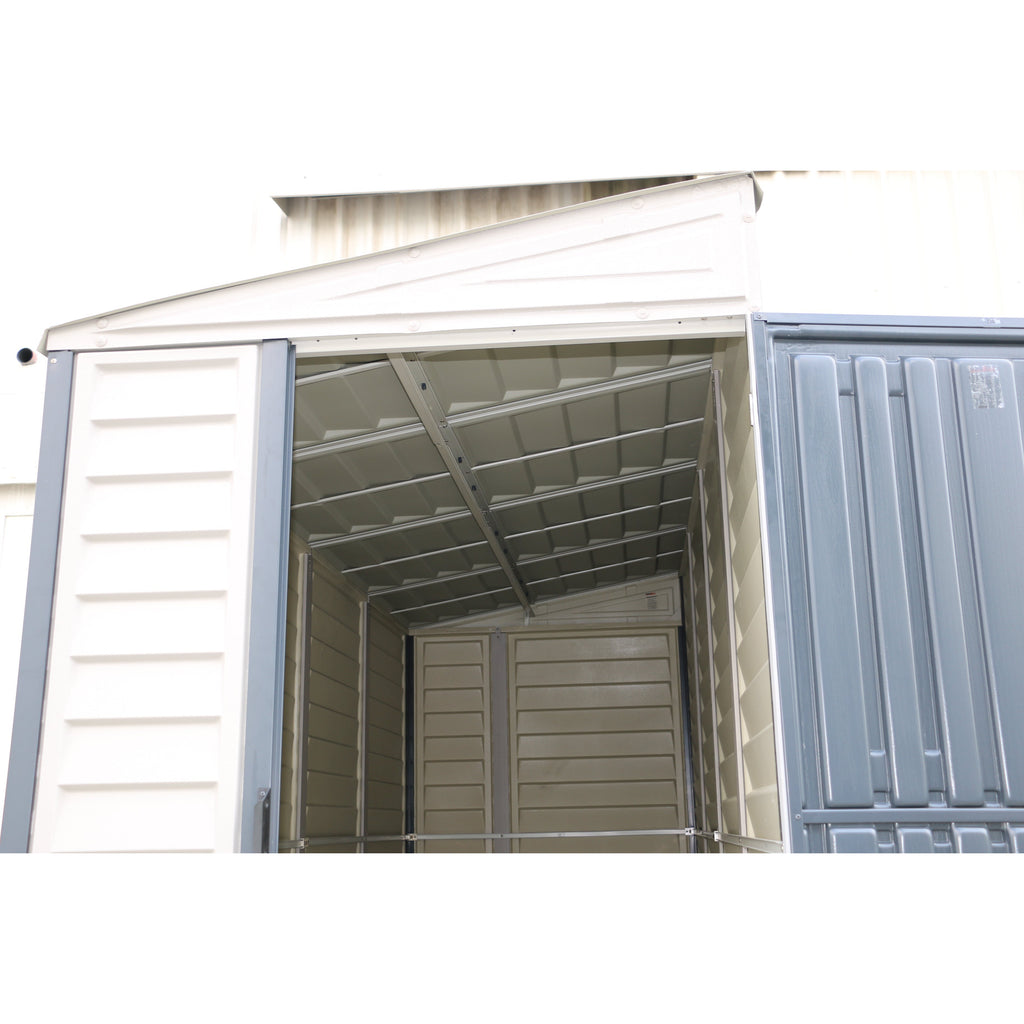 Duramax 4ft x 10ft Sidemate Plus Plastic Vinyl Resin Outdoor Storage Shed With Foundation Kit 36725