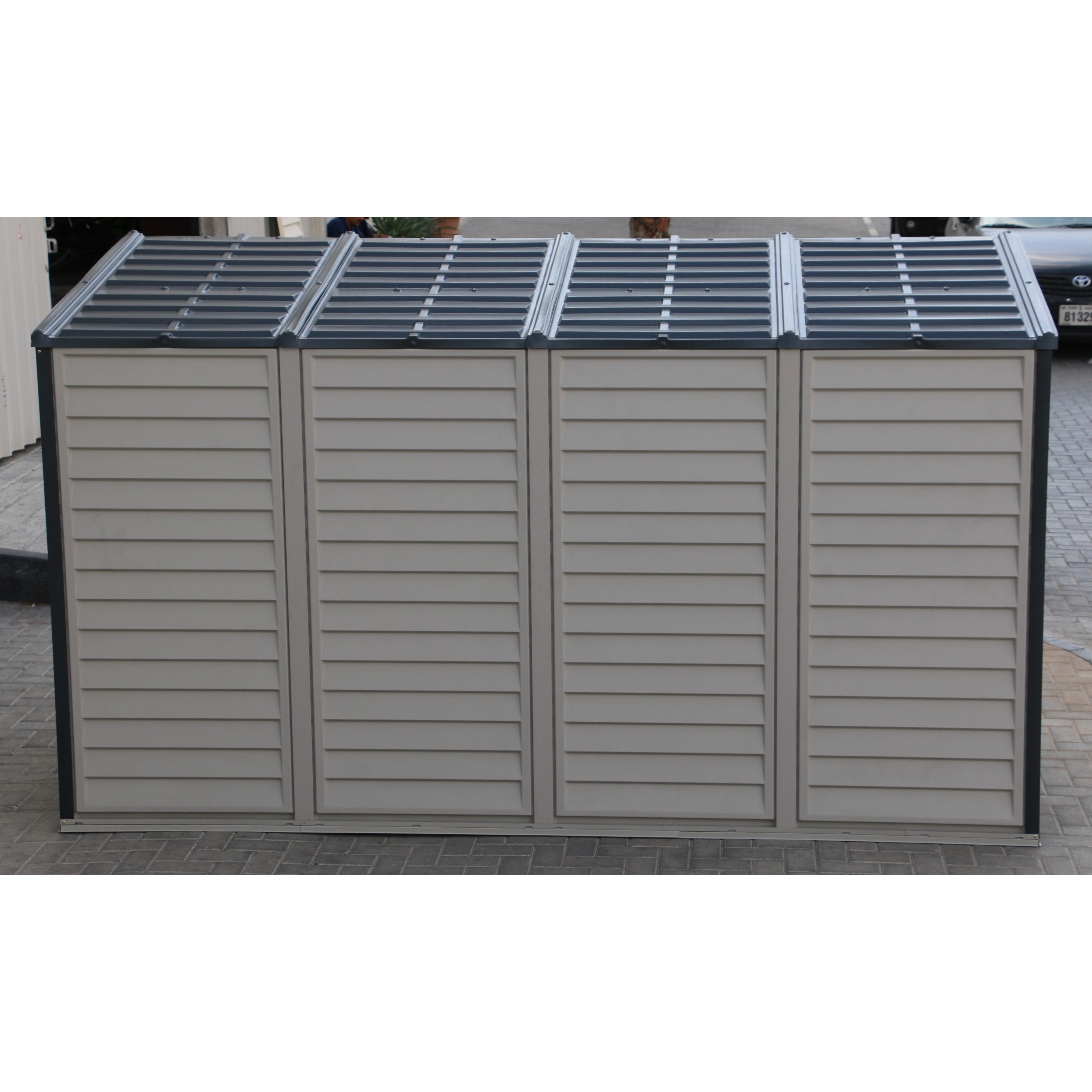 Duramax 4ft x 10ft Sidemate Plus Plastic Vinyl Resin Outdoor Storage Shed With Foundation Kit 36725