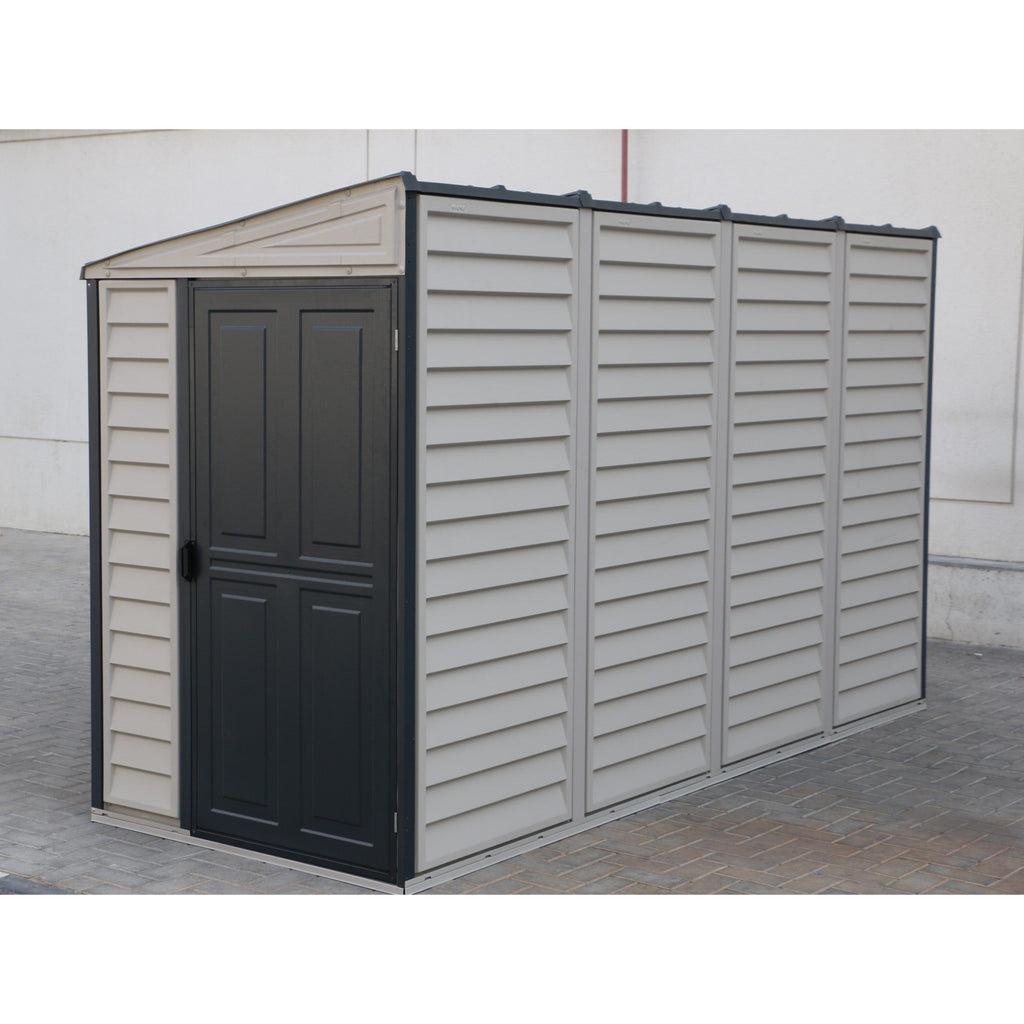 Duramax 4ft x 10ft Sidemate Plus Plastic Vinyl Resin Outdoor Storage Shed With Foundation Kit 36725