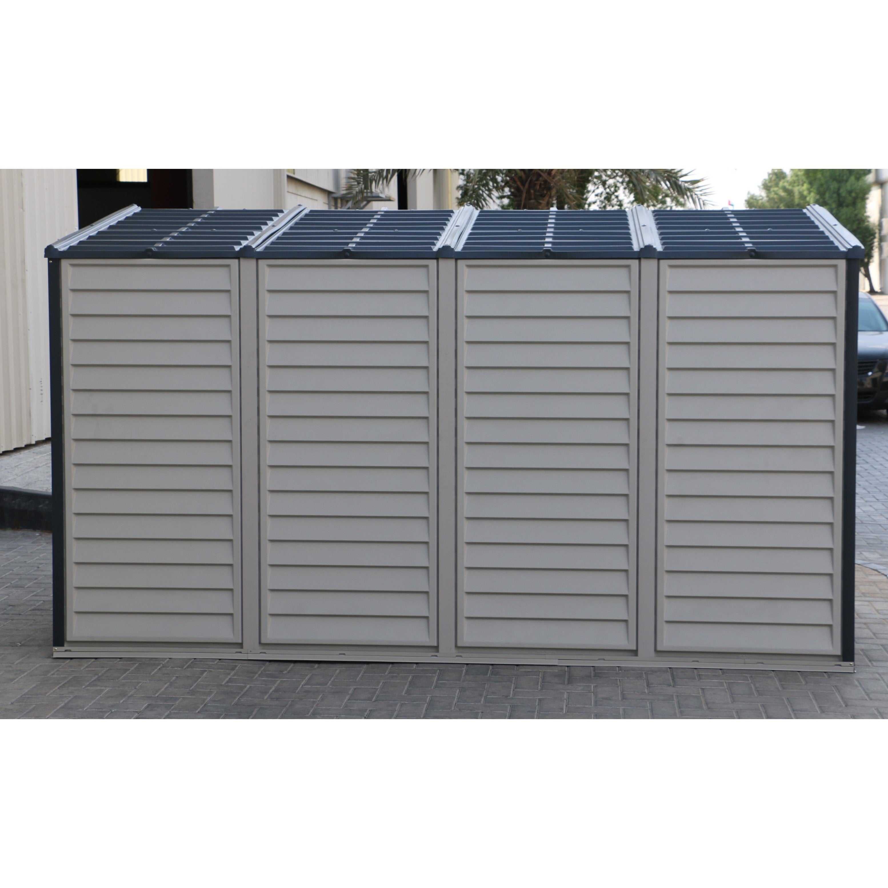 Duramax 4ft x 10ft Sidemate Plus Plastic Vinyl Resin Outdoor Storage Shed With Foundation Kit 36725