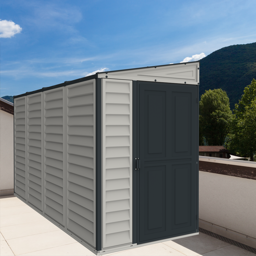 Duramax 4ft x 10ft Sidemate Plus Plastic Vinyl Resin Outdoor Storage Shed With Foundation Kit 36725