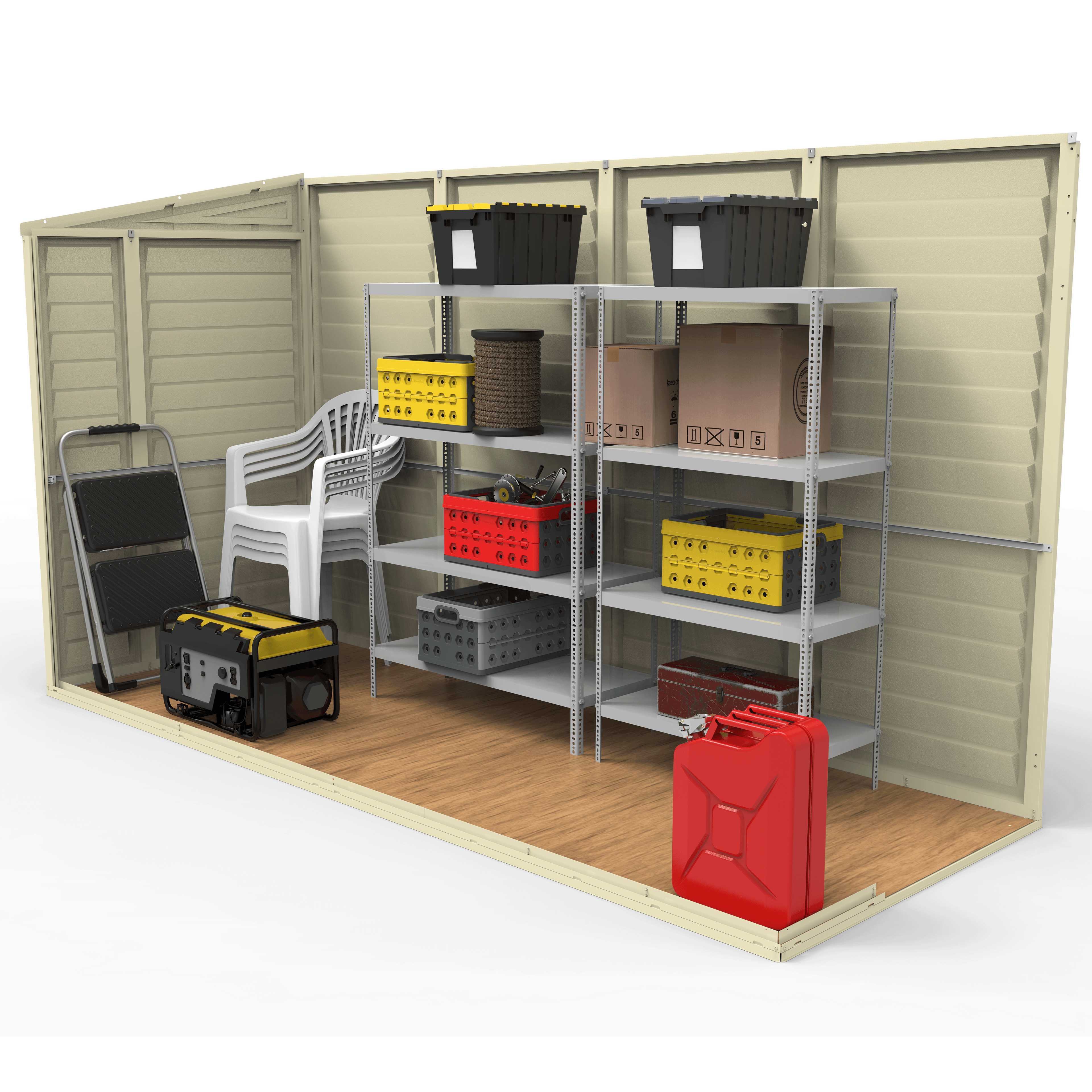 Duramax 4ft x 10ft Sidemate Plastic Vinyl Resin Outdoor Storage Shed With Foundation Kit 06725