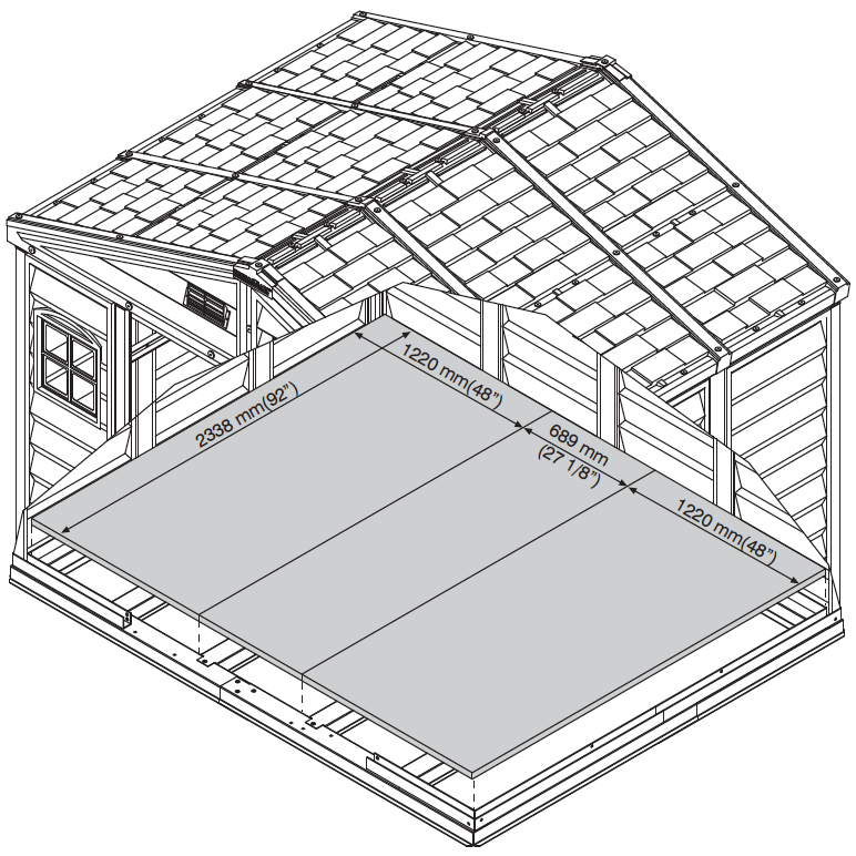Duramax Woodside Plus 10.5x8 Plastic Vinyl Resin Outdoor Storage Shed With Foundation Kit 30227