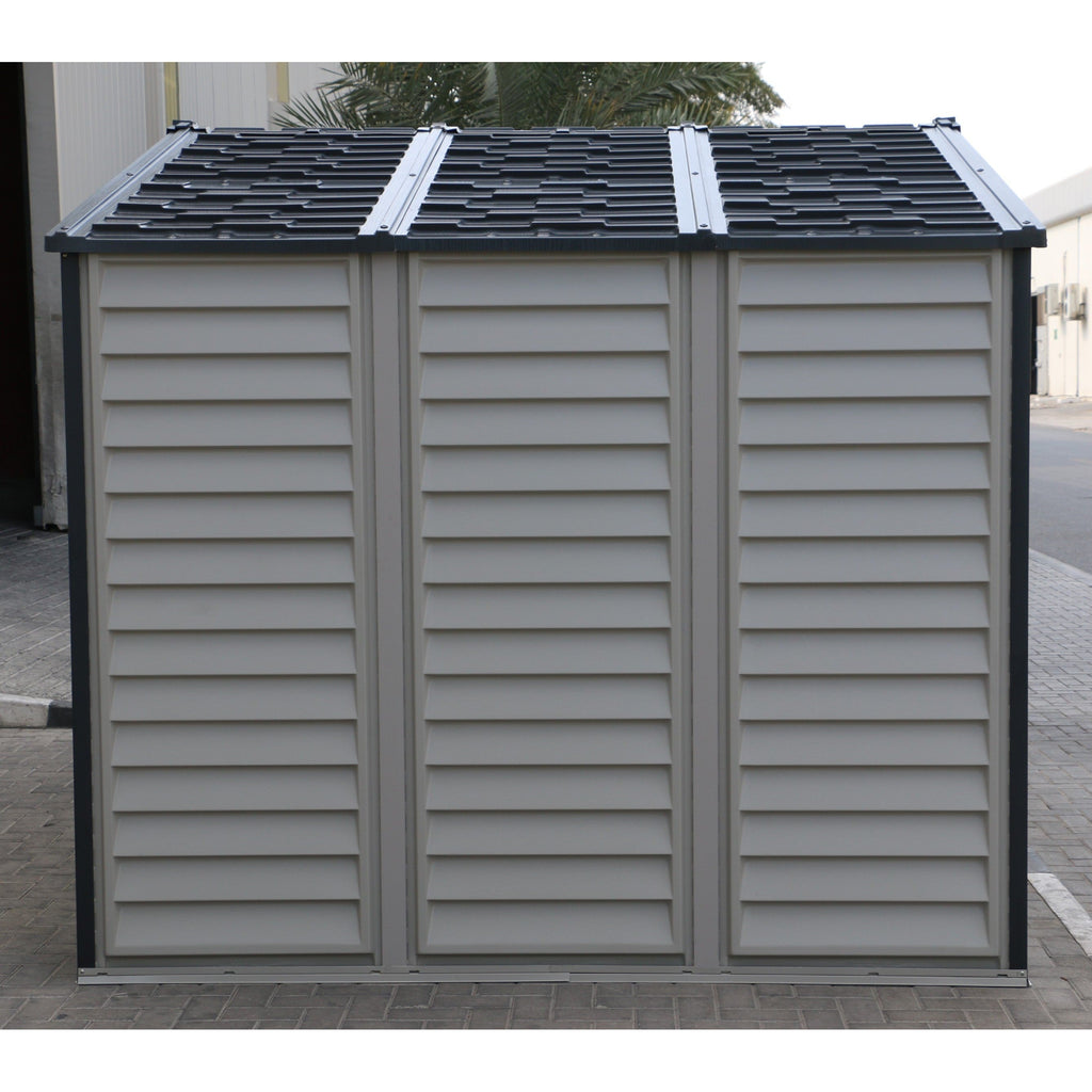 Duramax Woodside Plus 10.5x8 Plastic Vinyl Resin Outdoor Storage Shed With Foundation Kit 30227