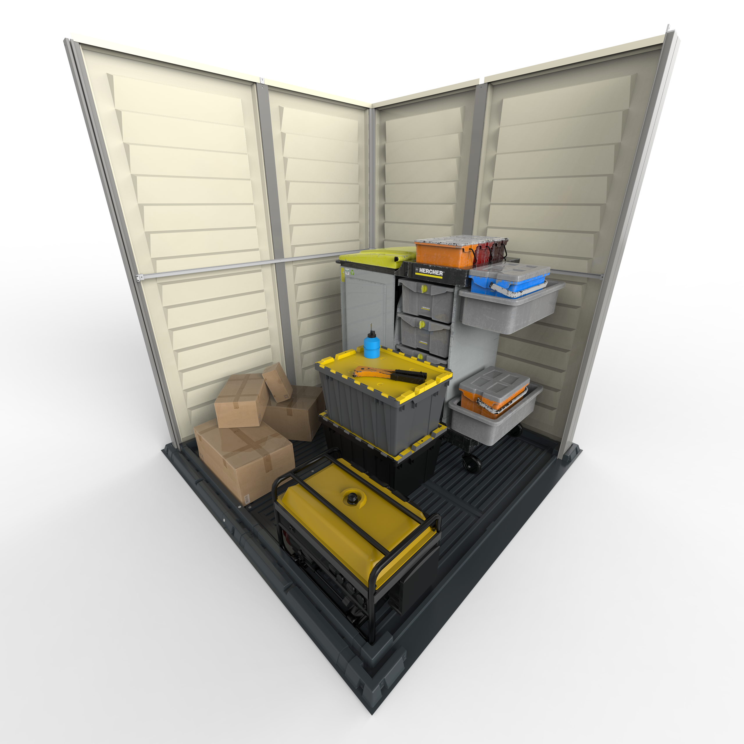 Duramax YardMate Plus 5 ft. 6 in. x 5ft. 6 in. Gray Plastic Vinyl Storage Shed with Molded Floor 35525