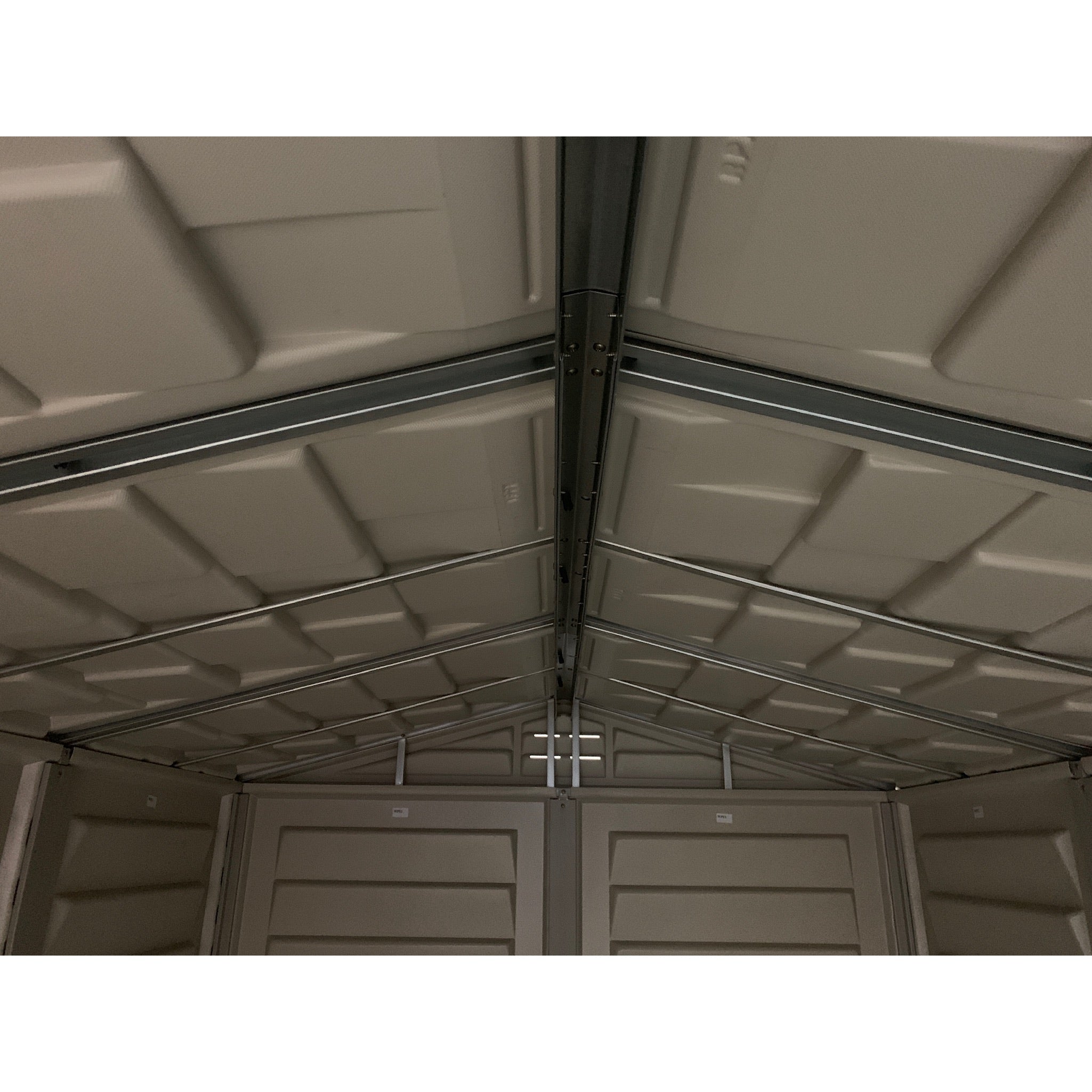 Duramax YardMate Plus 5 ft. 6 in. x 5ft. 6 in. Gray Plastic Vinyl Storage Shed with Molded Floor 35525