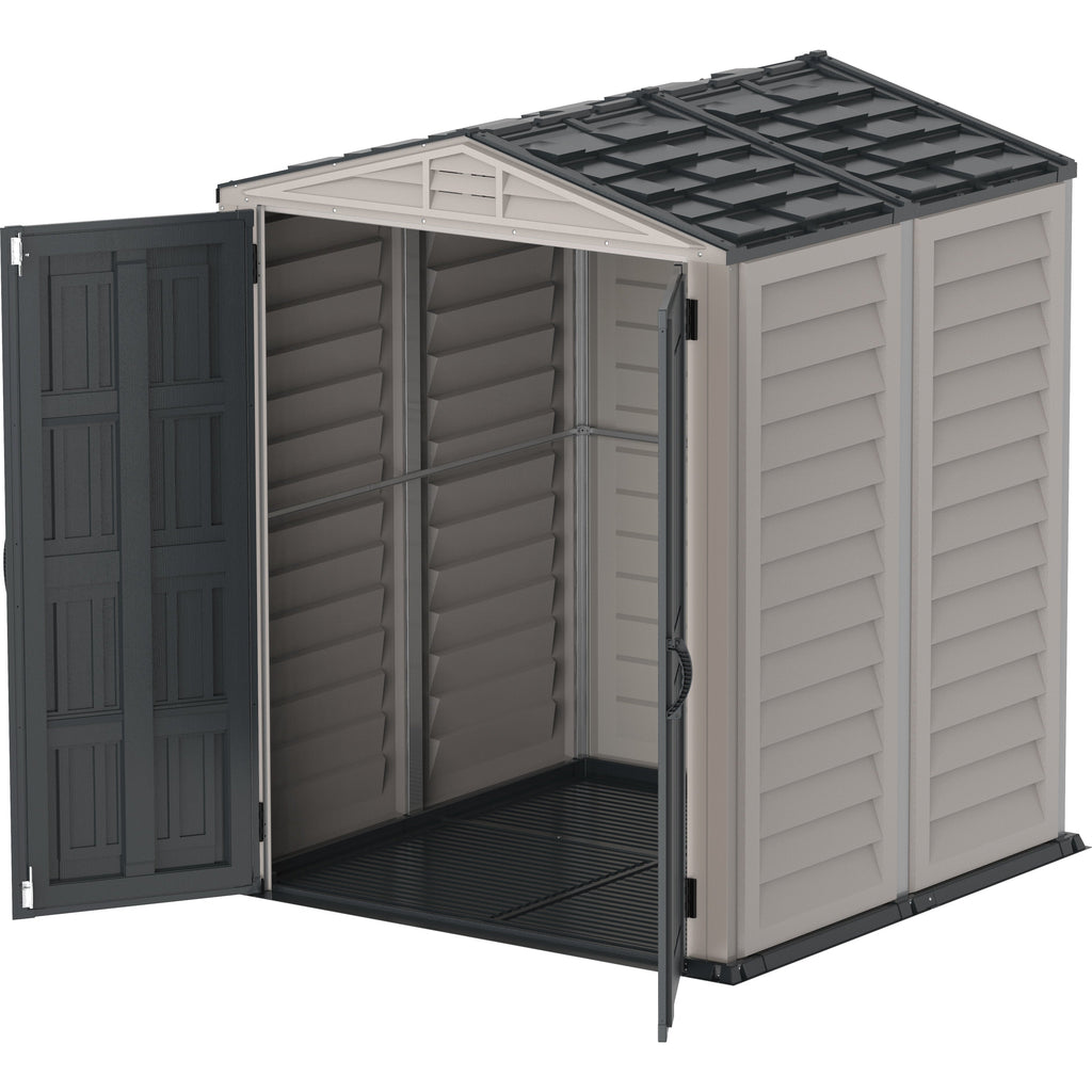 Duramax YardMate Plus 5 ft. 6 in. x 5ft. 6 in. Gray Plastic Vinyl Storage Shed with Molded Floor 35525
