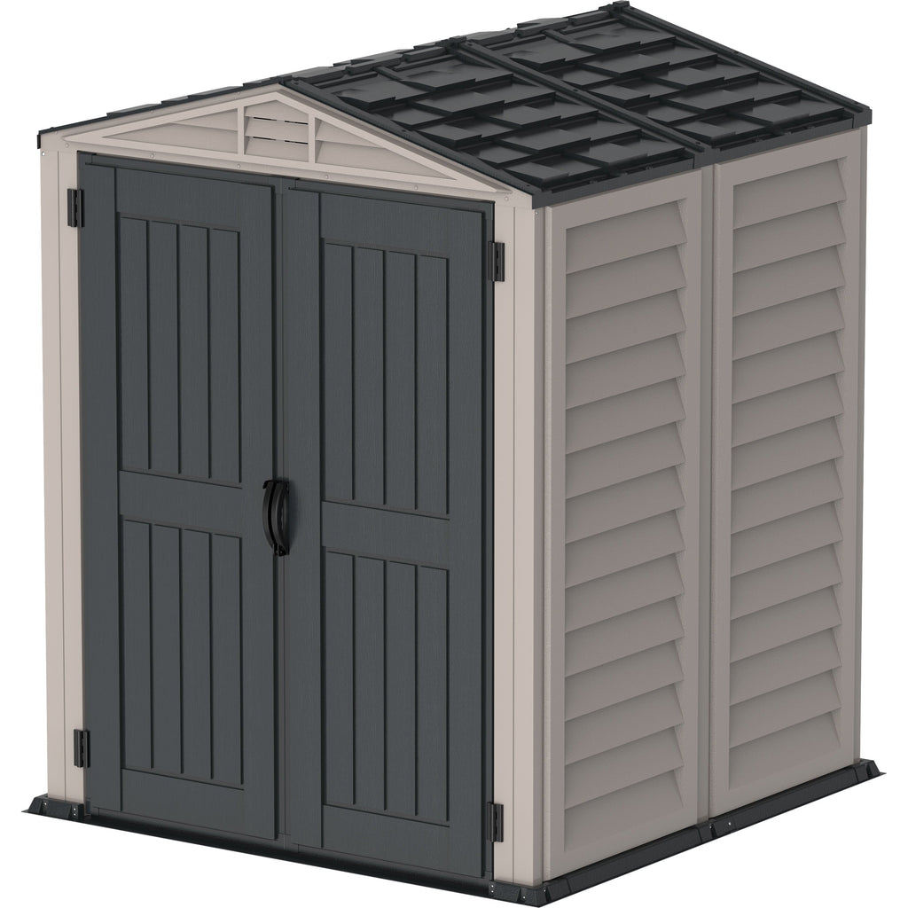 Duramax YardMate Plus 5 ft. 6 in. x 5ft. 6 in. Gray Plastic Vinyl Storage Shed with Molded Floor 35525