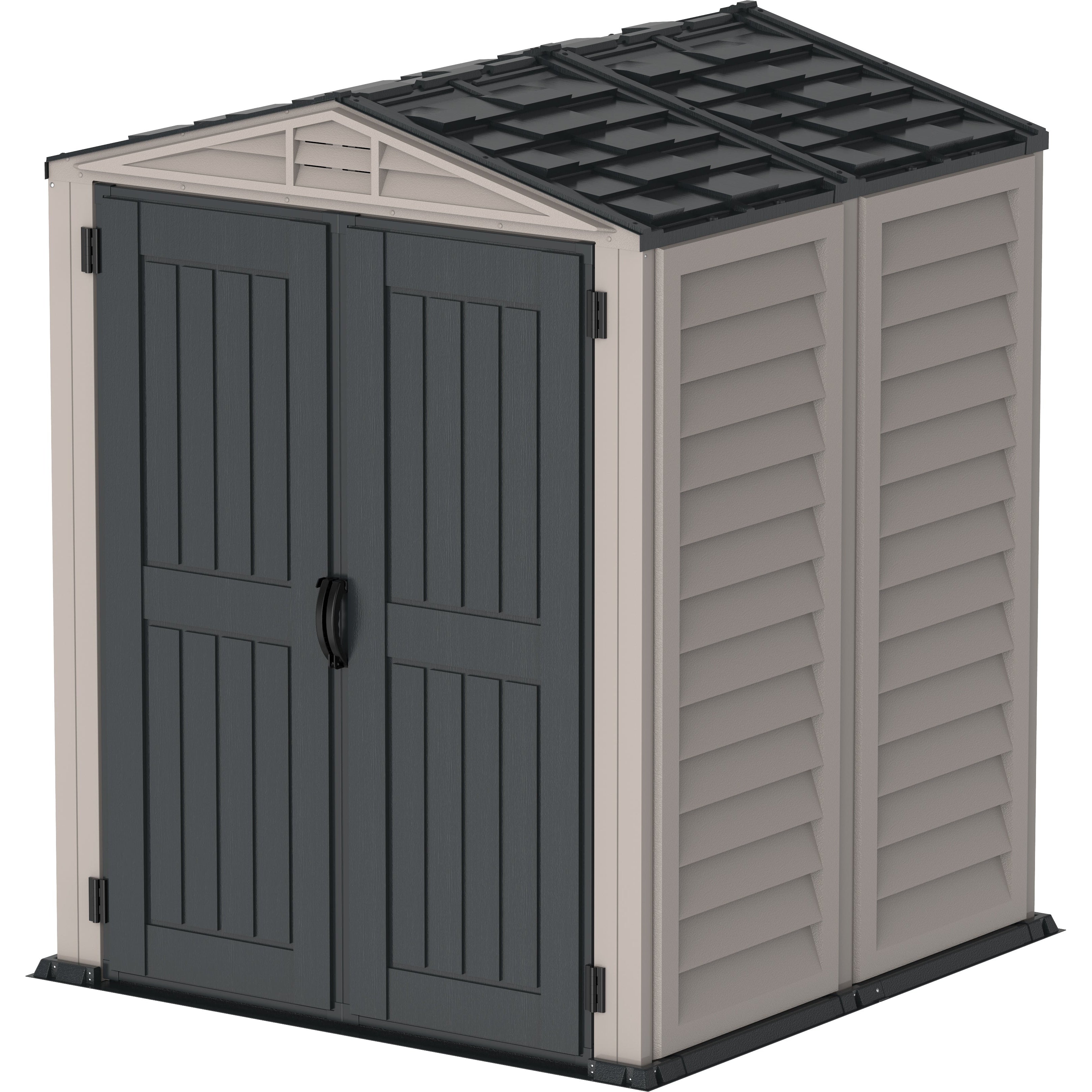 Duramax YardMate Plus 5 ft. 6 in. x 5ft. 6 in. Gray Plastic Vinyl Storage Shed with Molded Floor 35525