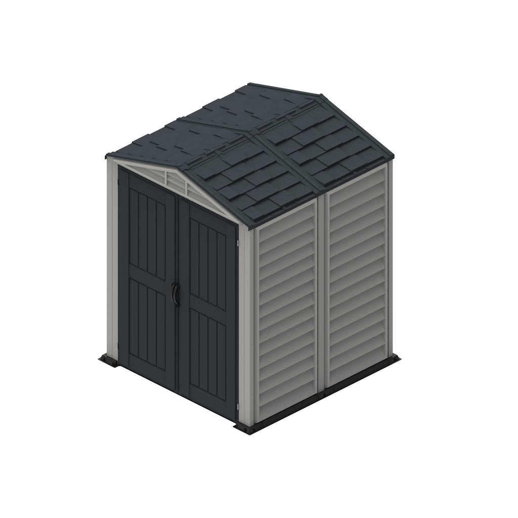 Duramax YardMate Plus 5 ft. 6 in. x 5ft. 6 in. Gray Plastic Vinyl Storage Shed with Molded Floor 35525