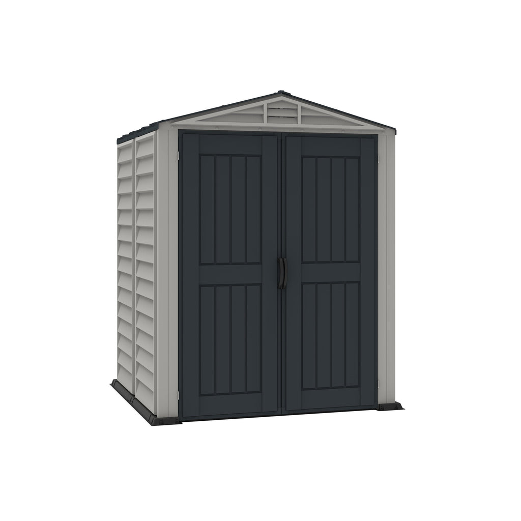 Duramax YardMate Plus 5 ft. 6 in. x 5ft. 6 in. Gray Plastic Vinyl Storage Shed with Molded Floor 35525