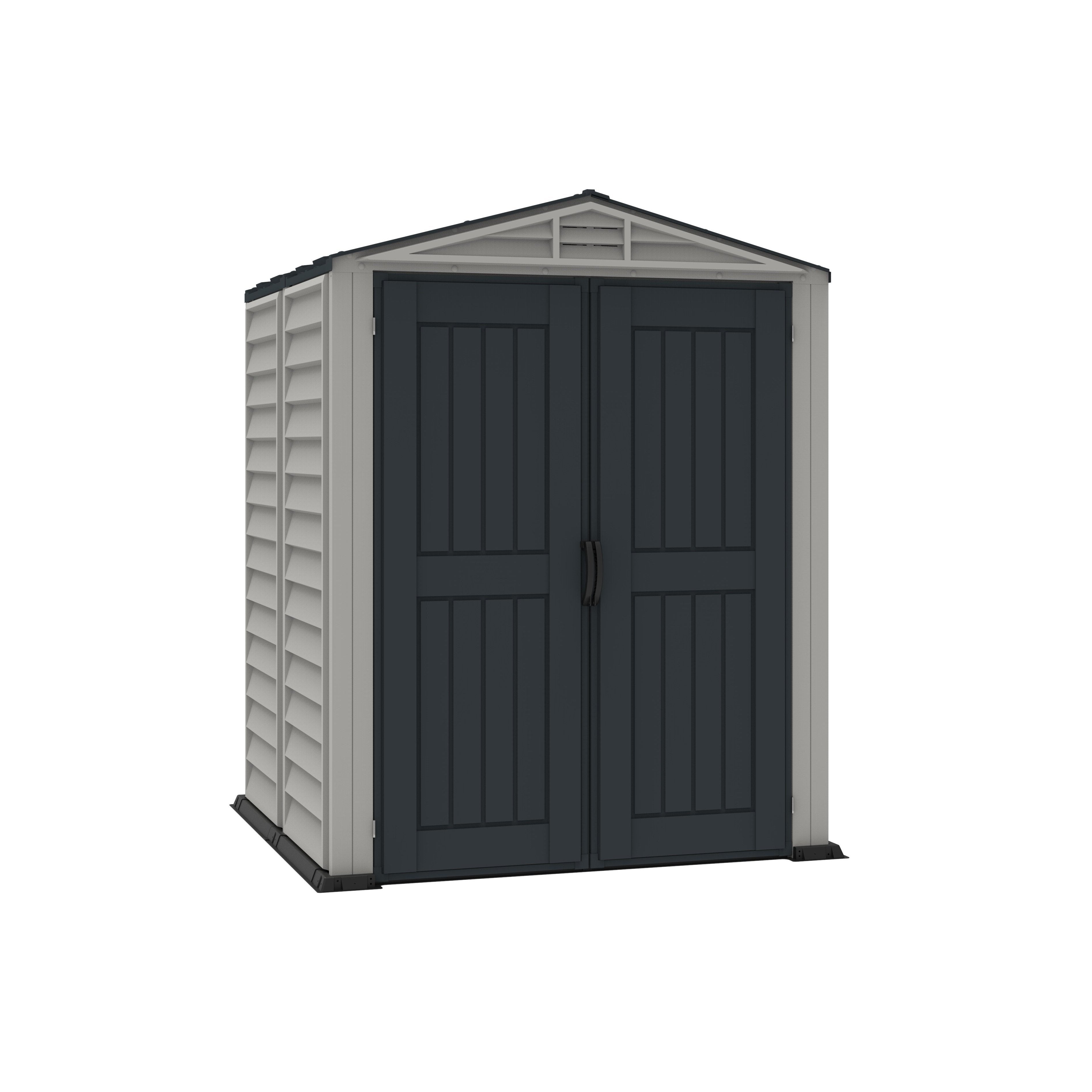 Duramax YardMate Plus 5 ft. 6 in. x 5ft. 6 in. Gray Plastic Vinyl Storage Shed with Molded Floor 35525