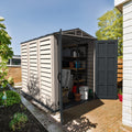 DuraMax YardMate Plus 5 ft. 6 in. x 8ft. Gray Plastic Vinyl Storage Shed with Molded Floor 35825