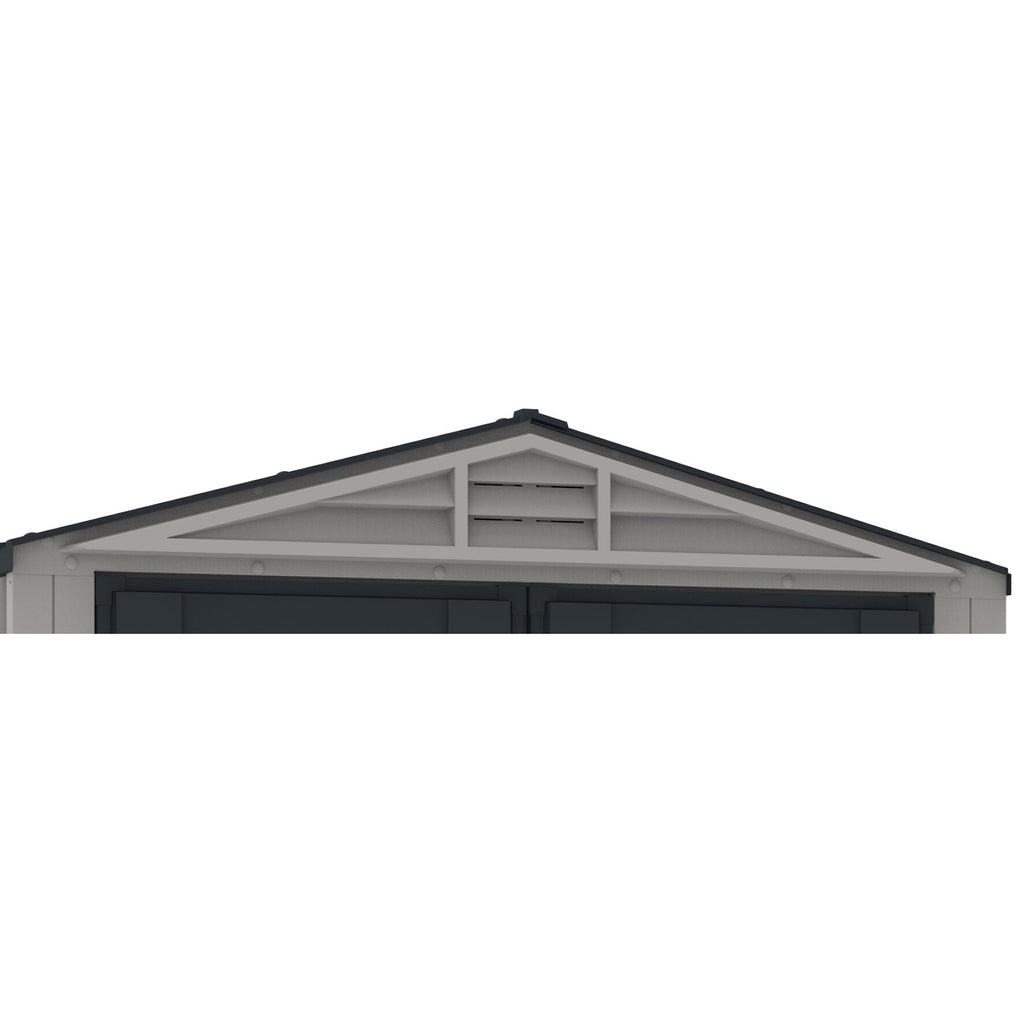 DuraMax YardMate Plus 5 ft. 6 in. x 8ft. Gray Plastic Vinyl Storage Shed with Molded Floor 35825