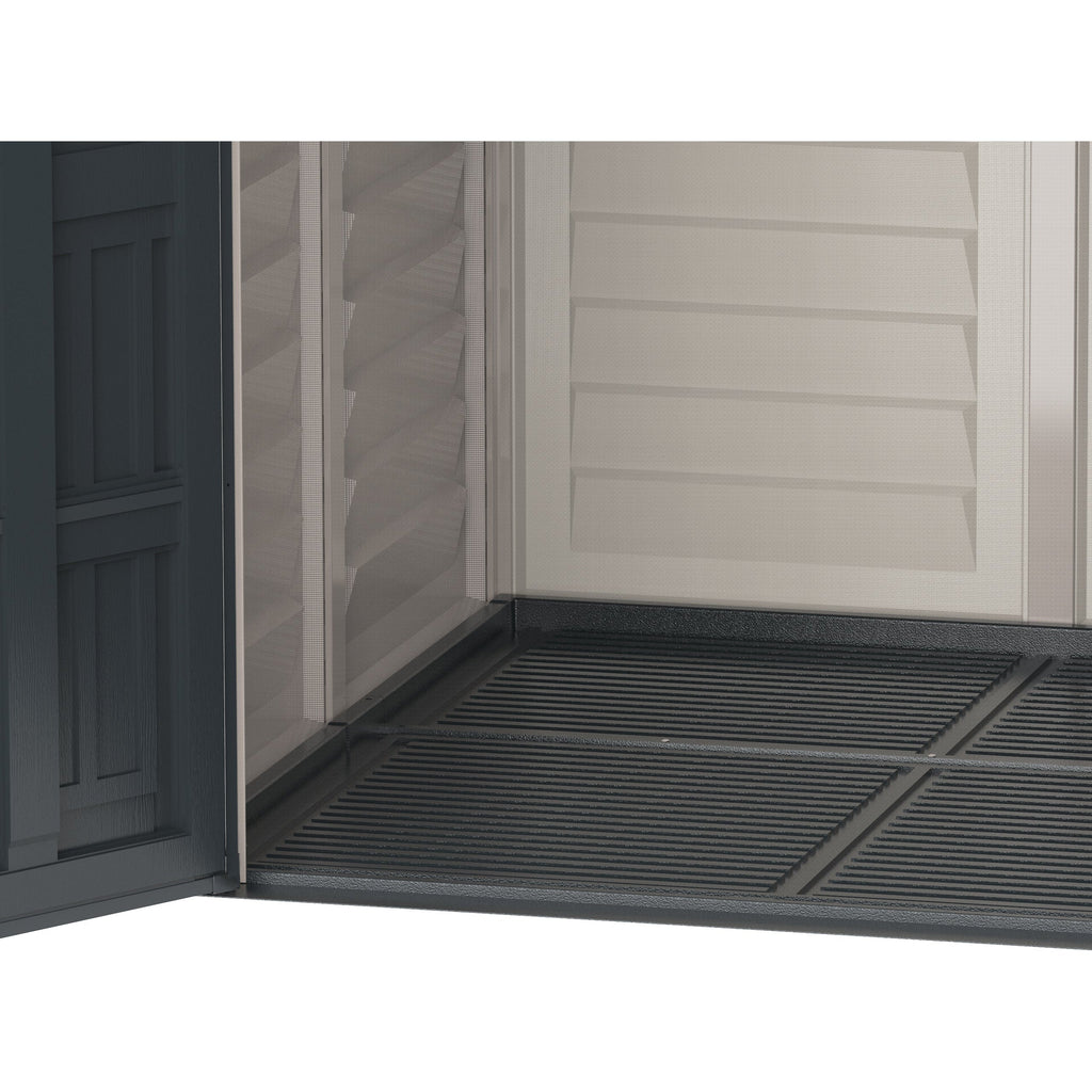 DuraMax YardMate Plus 5 ft. 6 in. x 8ft. Gray Plastic Vinyl Storage Shed with Molded Floor 35825