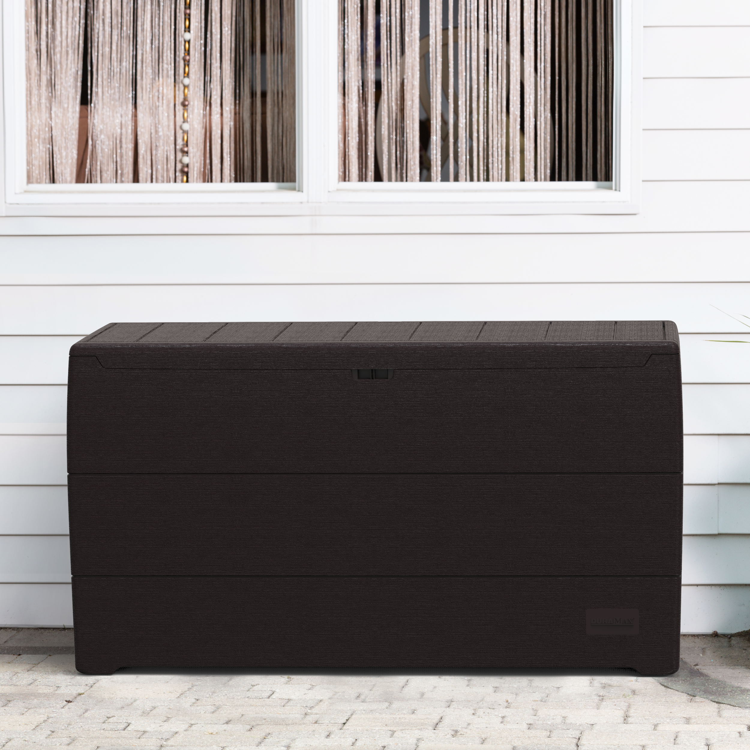 Duramax 71 Gallon Outdoor Resin Deck Box, Garden Furniture Organizer Brown