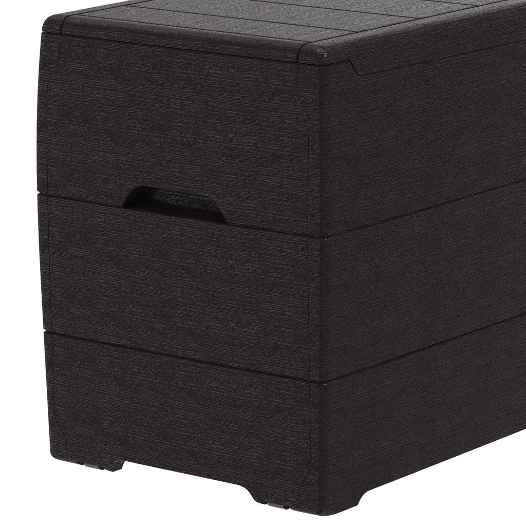 Duramax 71 Gallon Outdoor Resin Deck Box, Garden Furniture Organizer Brown
