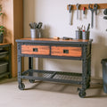 Duramax 2-Drawer Rolling Workbench 48 Inch x 24 Inch for Home, Garage and Workshop