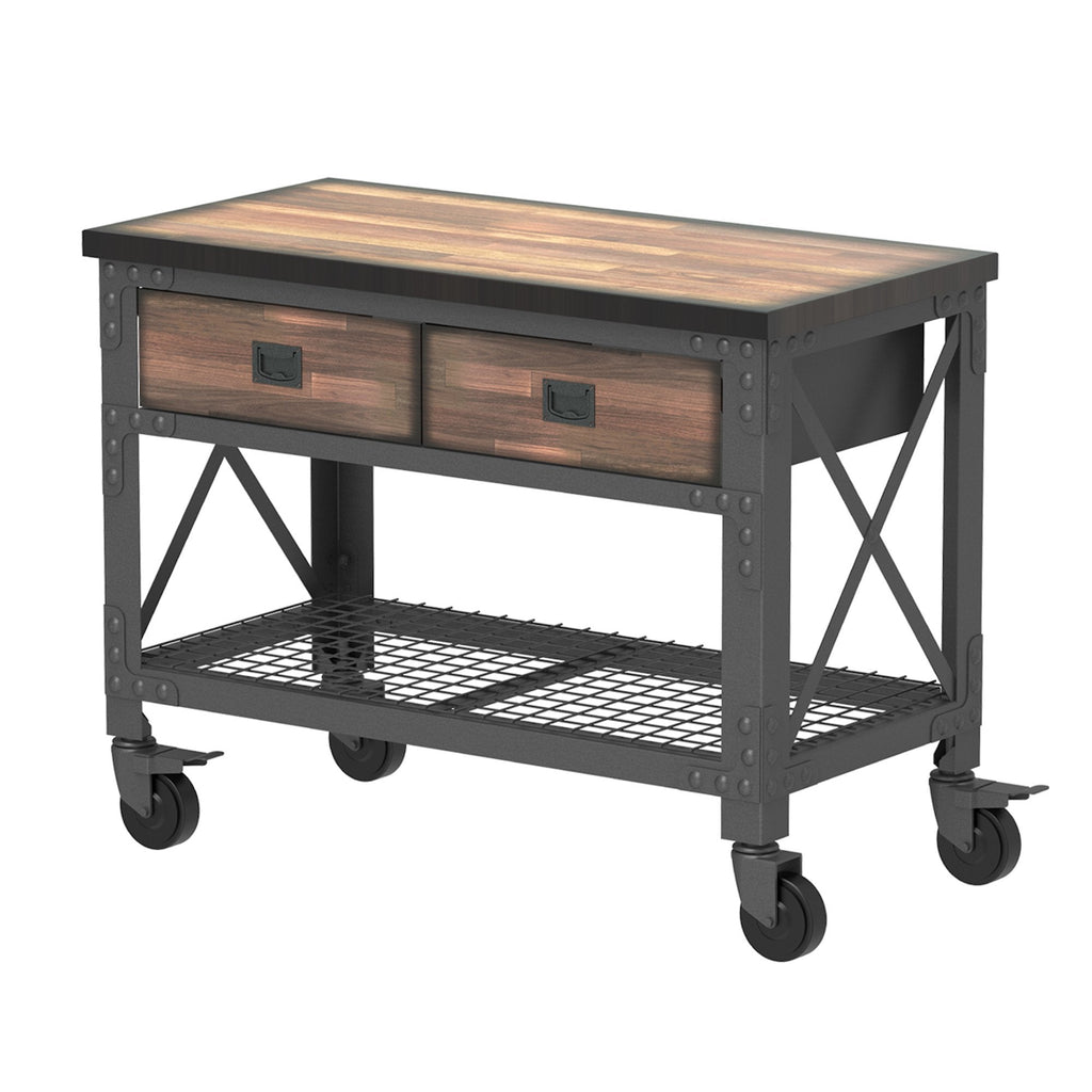 Duramax 2-Drawer Rolling Workbench 48 Inch x 24 Inch for Home, Garage and Workshop