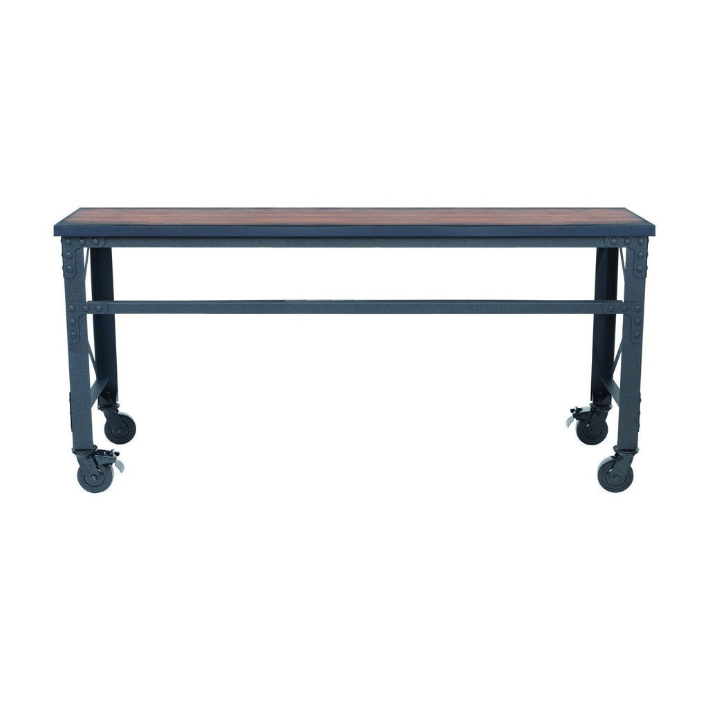 Duramax Rolling Industrial Desk with Wooden Top (4 Size Options)