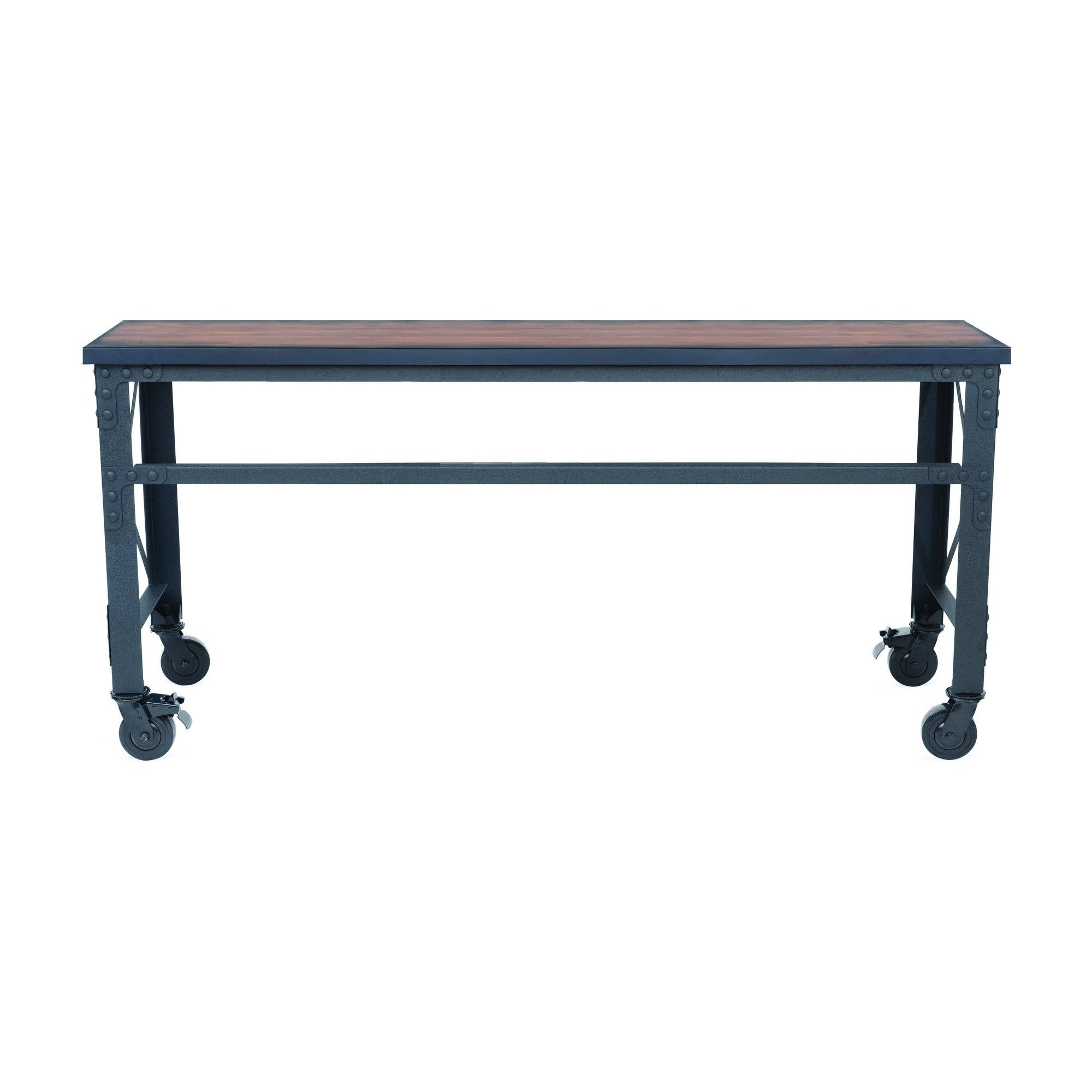 Duramax Rolling Industrial Desk with Wooden Top (4 Size Options)