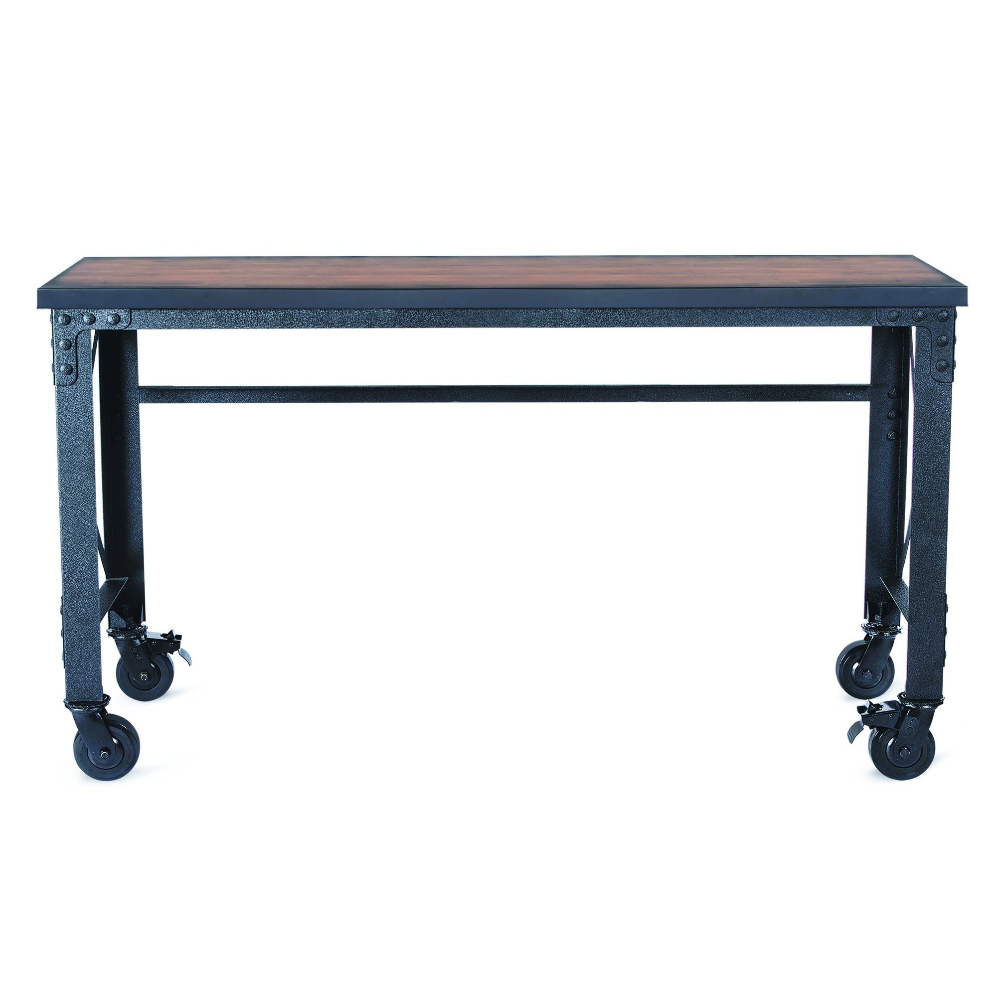 Duramax Rolling Industrial Desk with Wooden Top (4 Size Options)
