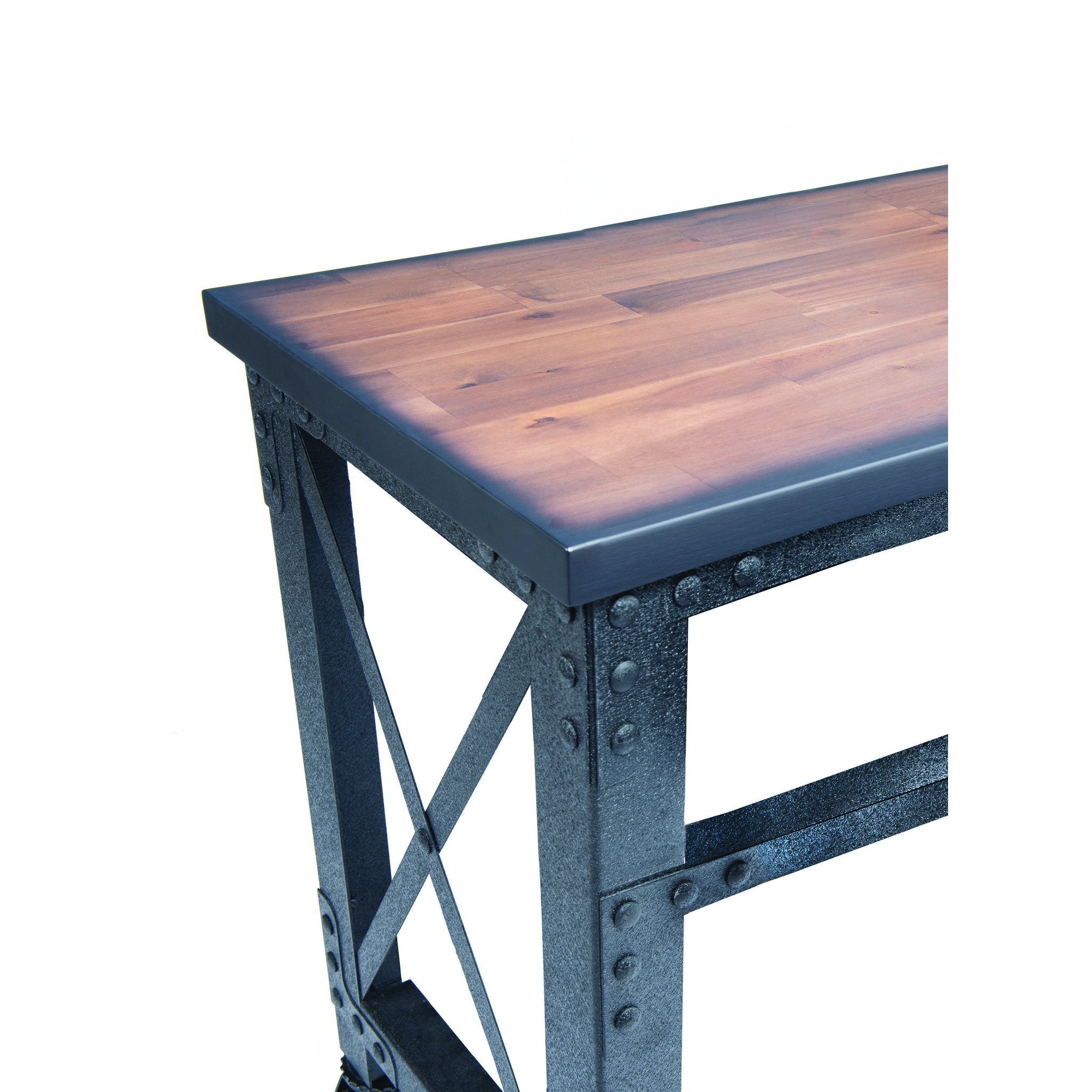 Duramax Rolling Industrial Desk with Wooden Top (4 Size Options)