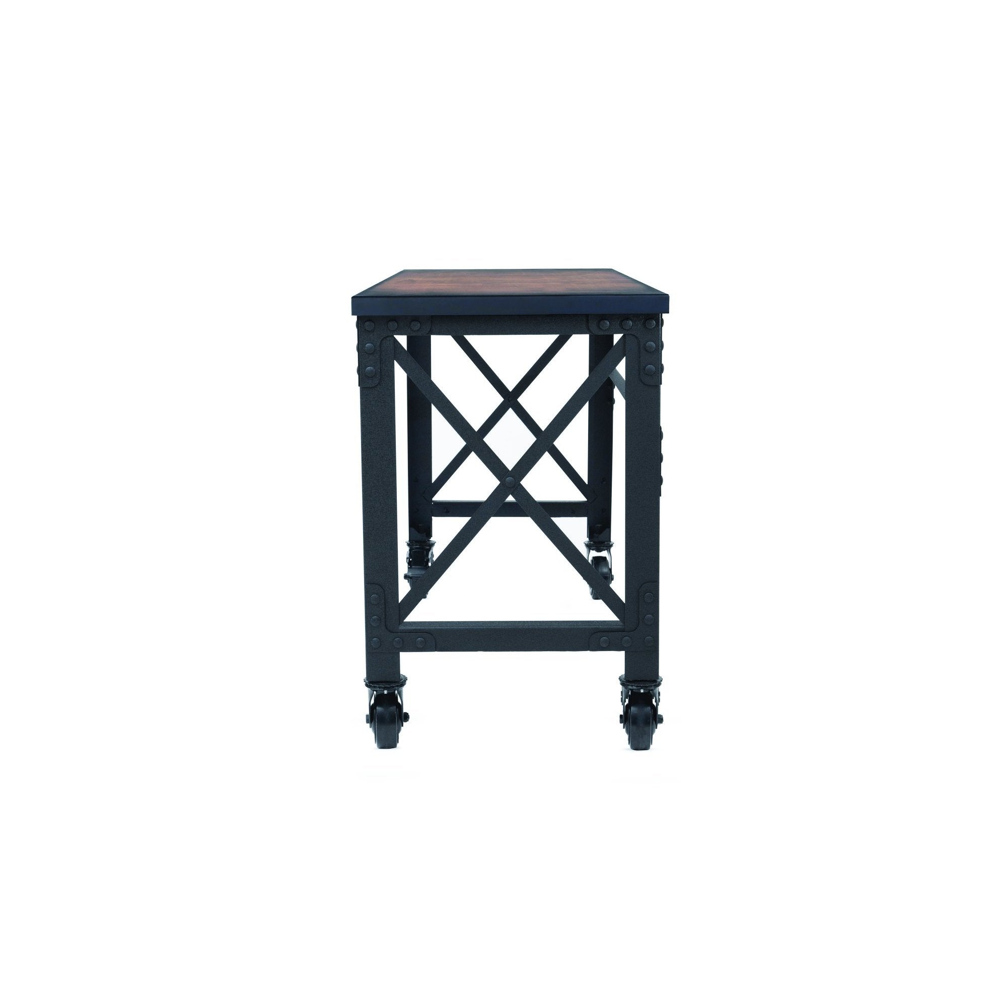 Duramax Rolling Industrial Desk with Wooden Top (4 Size Options)