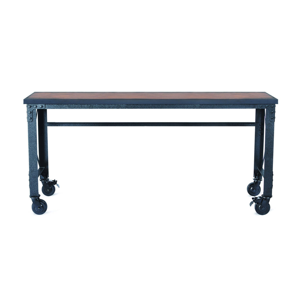 Duramax Rolling Industrial Desk with Wooden Top (4 Size Options)