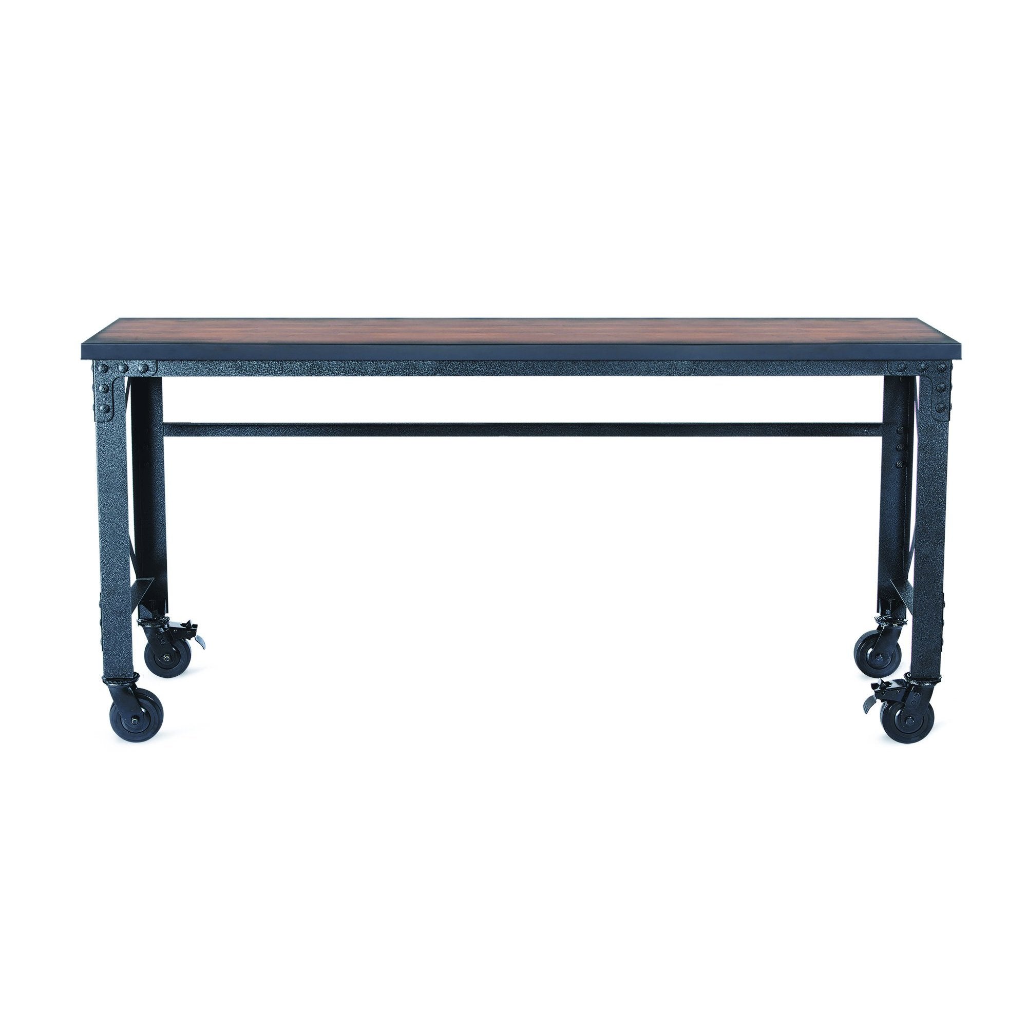 Duramax Rolling Industrial Desk with Wooden Top (4 Size Options)