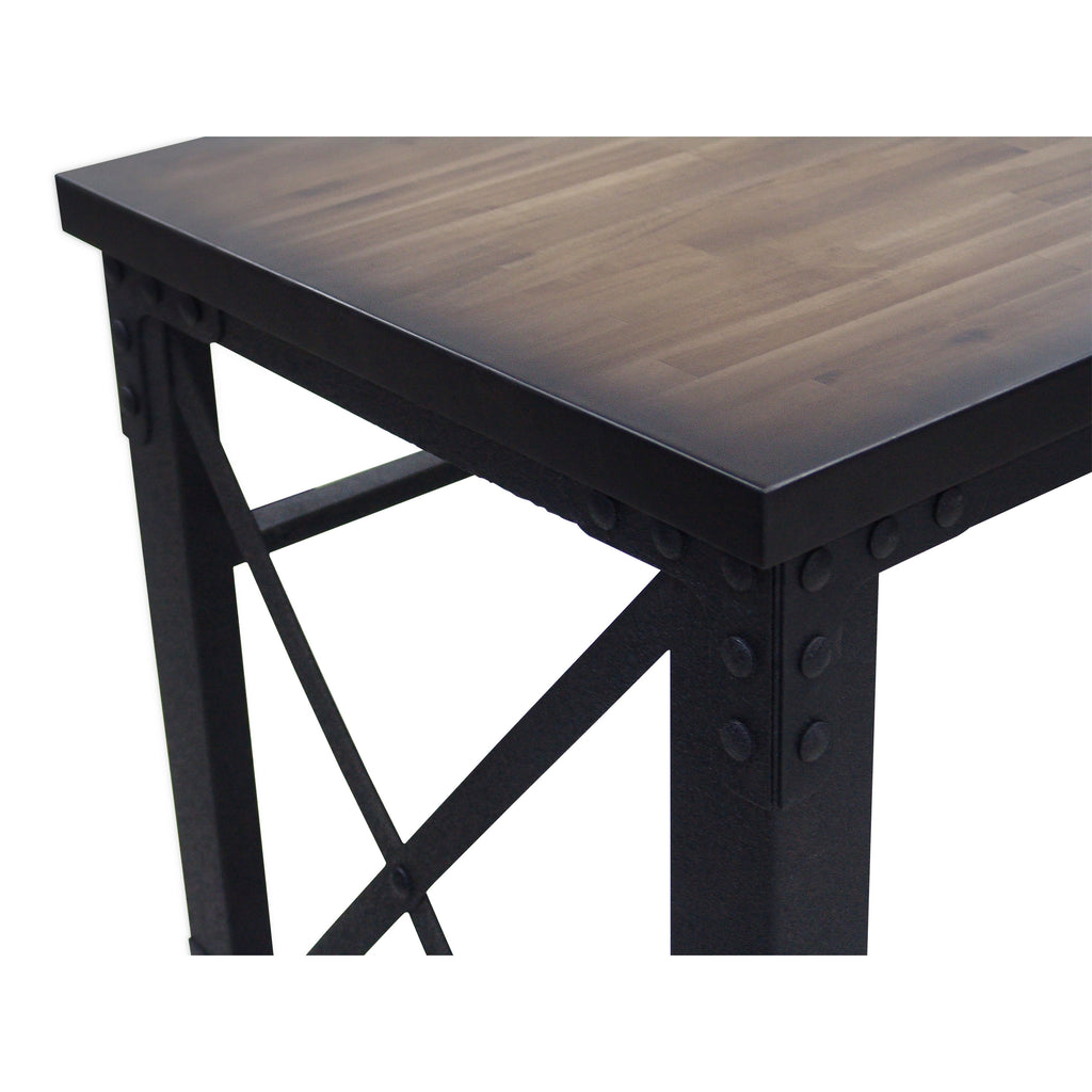 Duramax Rolling Industrial Desk with Wooden Top 46 Inches x 24 Inches