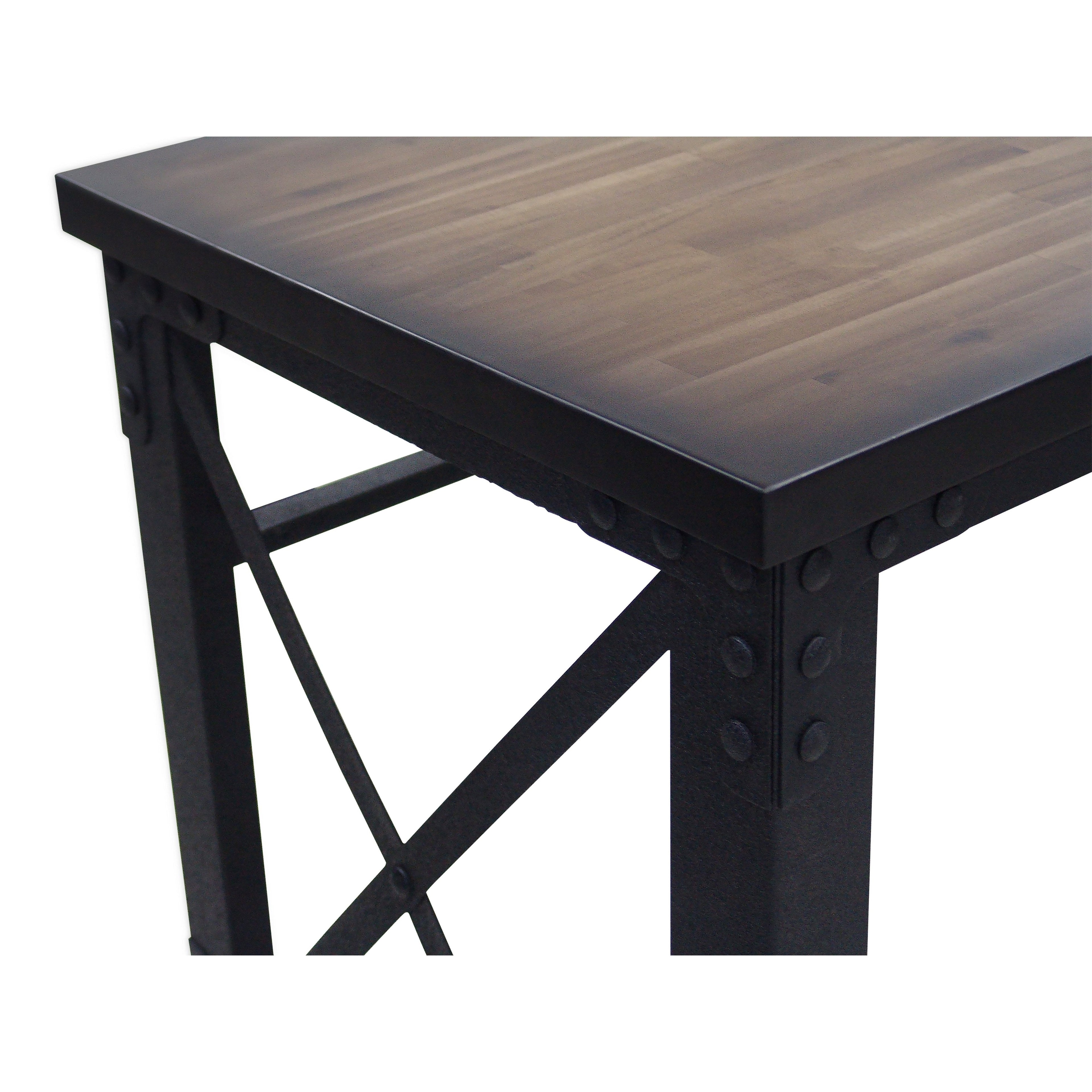Duramax Rolling Industrial Desk with Wooden Top 46 Inches x 24 Inches