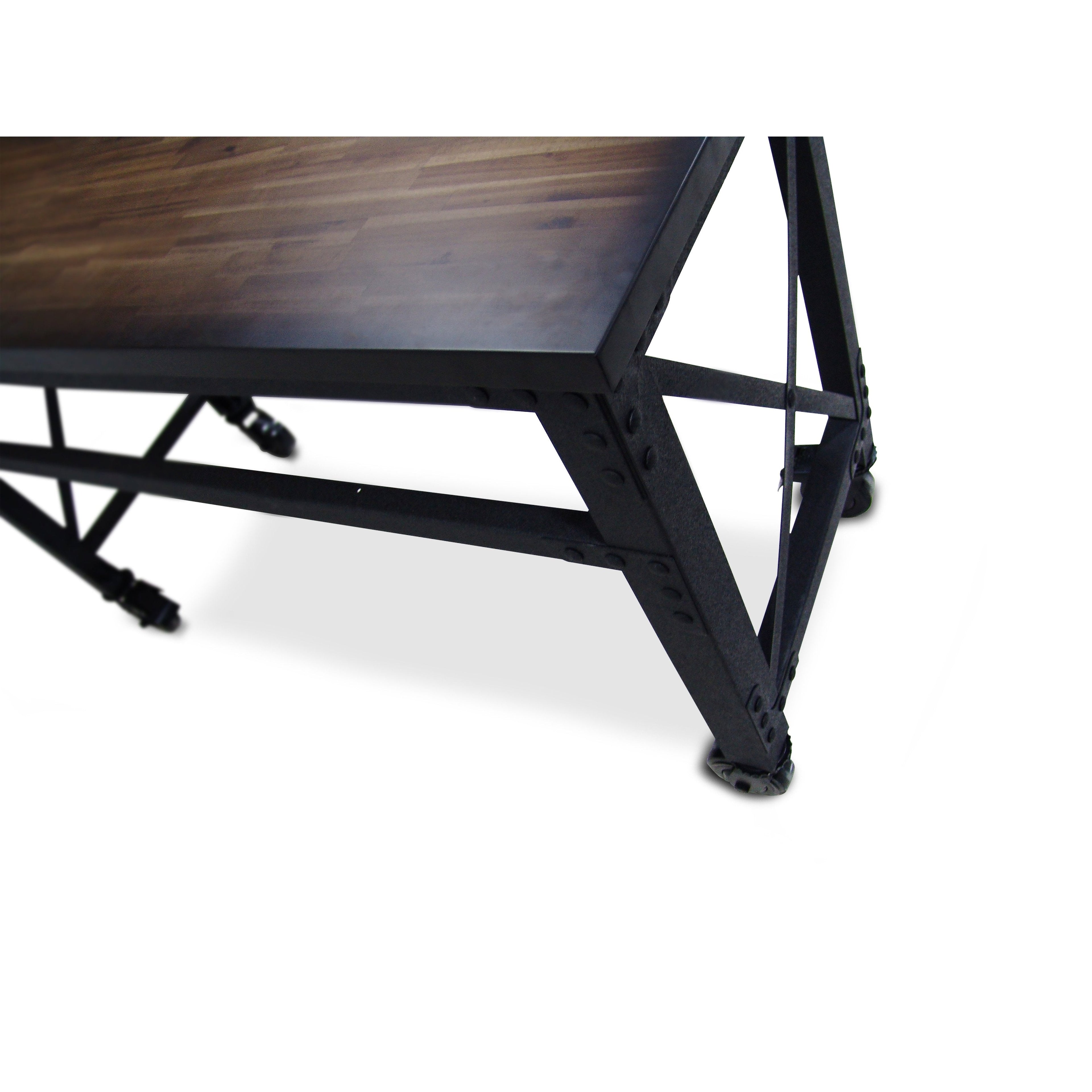Duramax Rolling Industrial Desk with Wooden Top 46 Inches x 24 Inches